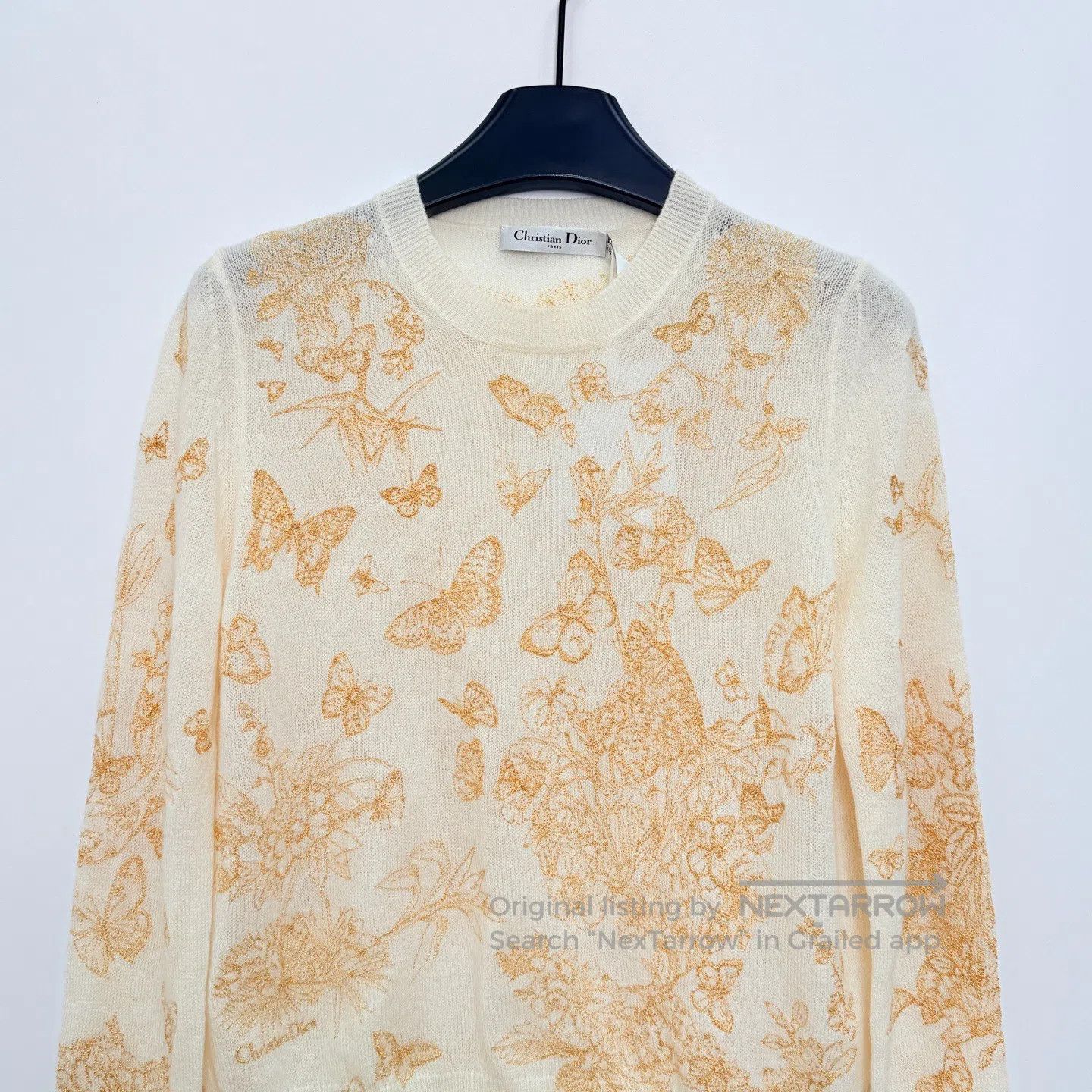 Dior Dior Embroidered Butterfly Pattern Round Neck Sweater| Size XS / US 0-2 / IT 36-38 - 2 Thumbnail