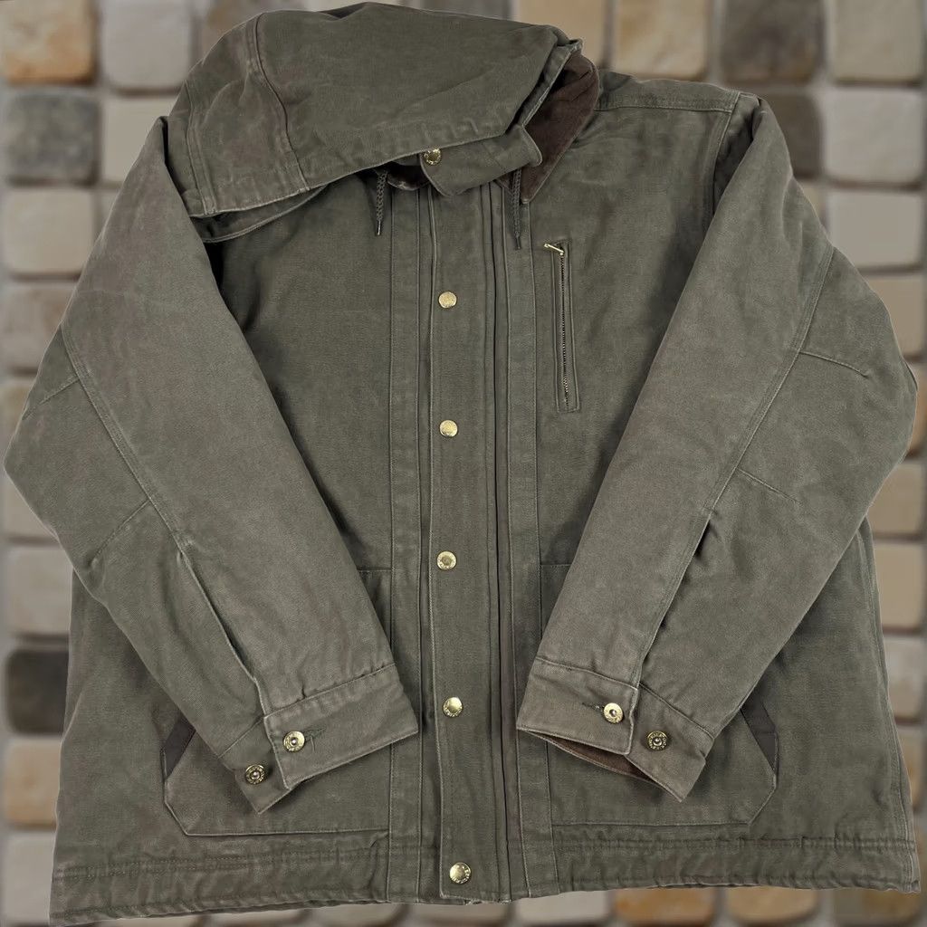 Dickies Dickies Jacket Mens XL Green Canvas Hooded Workwear Chore Heavyweight Bomber Jacket Size US XL / EU 56 / 4 - 1 Thumbnail