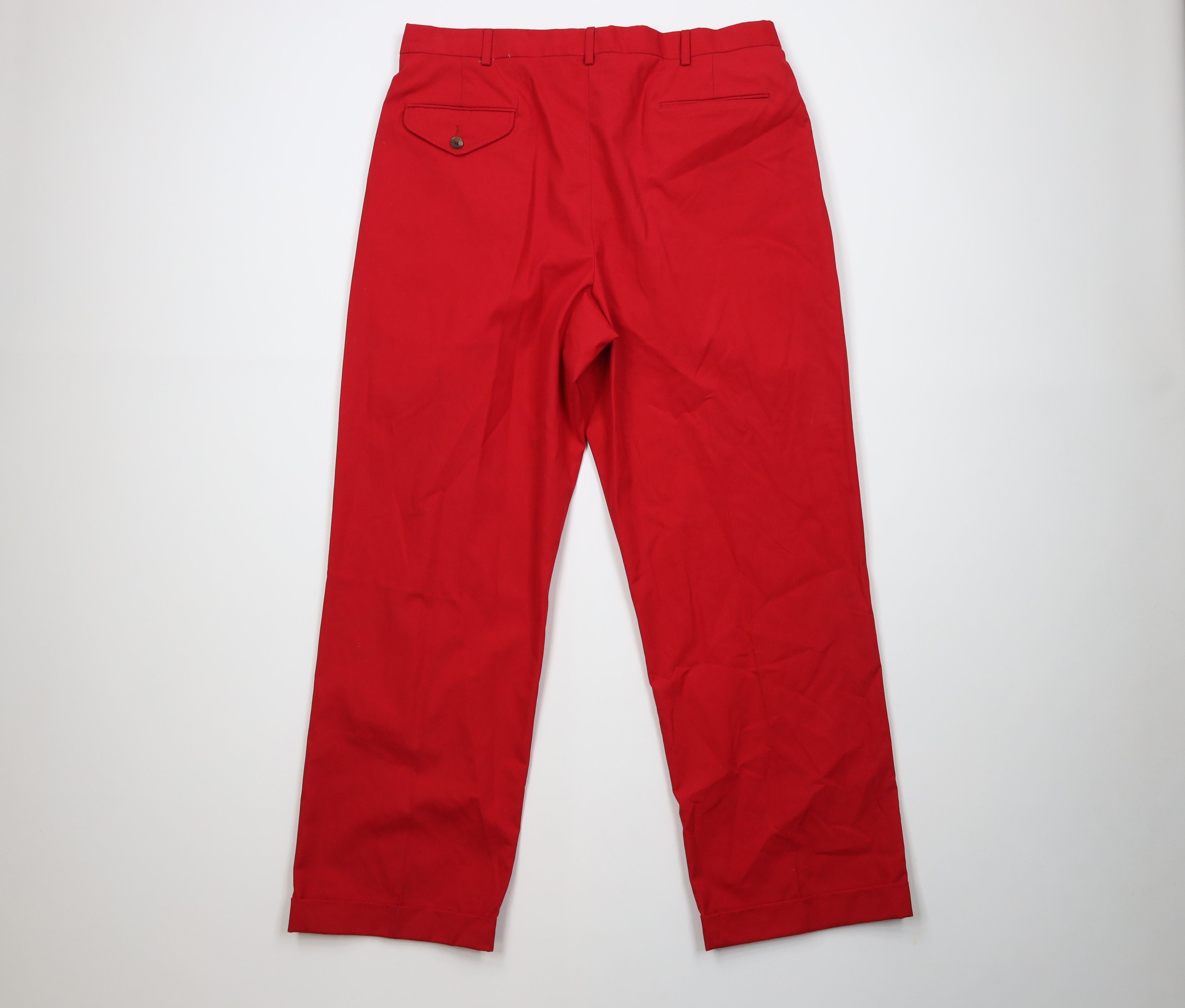 Lands' End Vintage 70s Lands End Cuffed Wide Leg Chino Pant Red USA Size US 38 / EU 54 - 11 Thumbnail