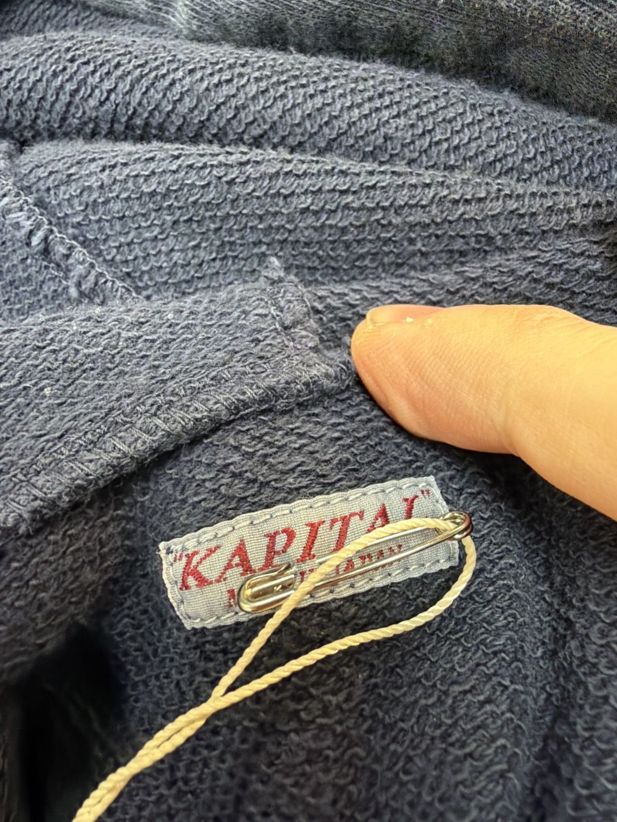 Kapital Kapital Logo Hooded Sweatshirt Navy Size US L / EU 52-54 / 3 - 3 Thumbnail