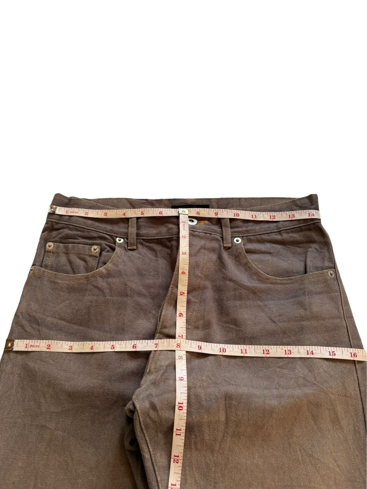 Yohji Yamamoto Vintage Ined By Yohji Yamamoto ButtonFly Rusty Mud Wash Jean Size US 29 - 11 Thumbnail