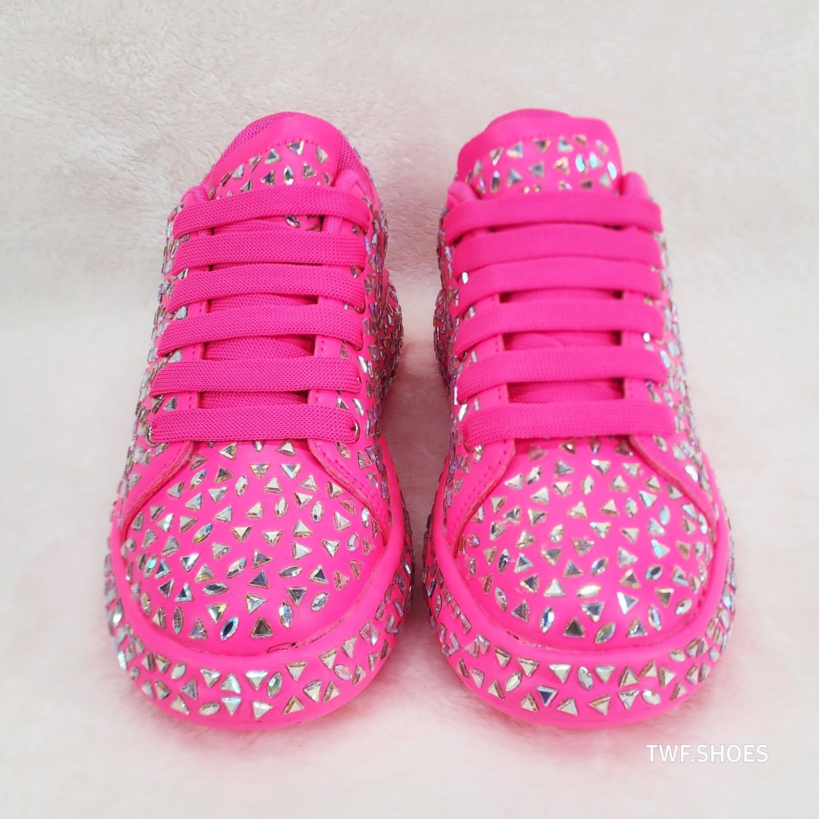 Other Geo Dazzle Cush Iridescent Stone Hot Pink Platform Sneakers Size US 8 / IT 38 - 6 Thumbnail