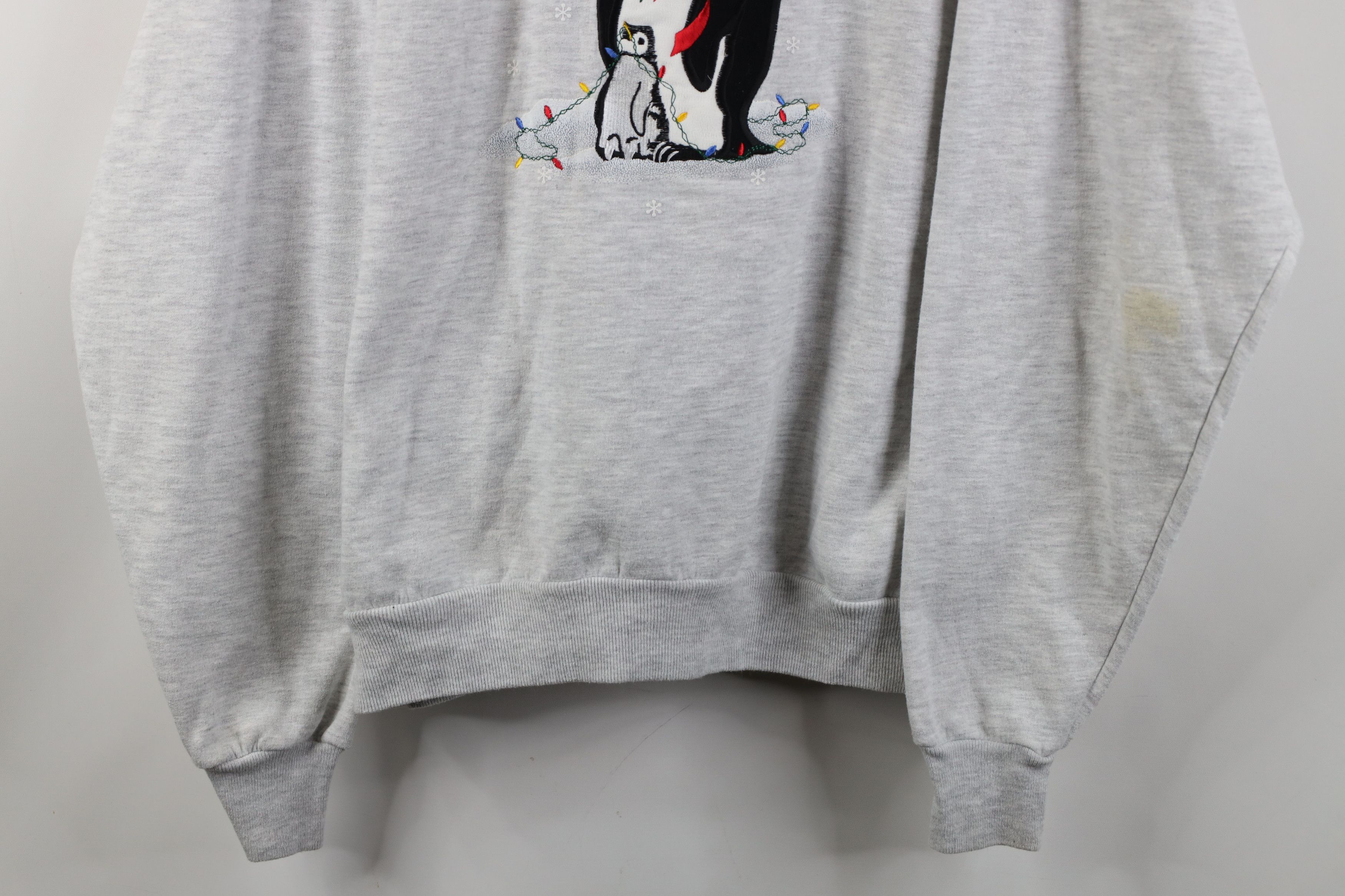 Vintage Vintage 90s Streetwear Christmas Penguin Mock Sweatshirt Size XL / US 12-14 / IT 48-50 - 3 Thumbnail