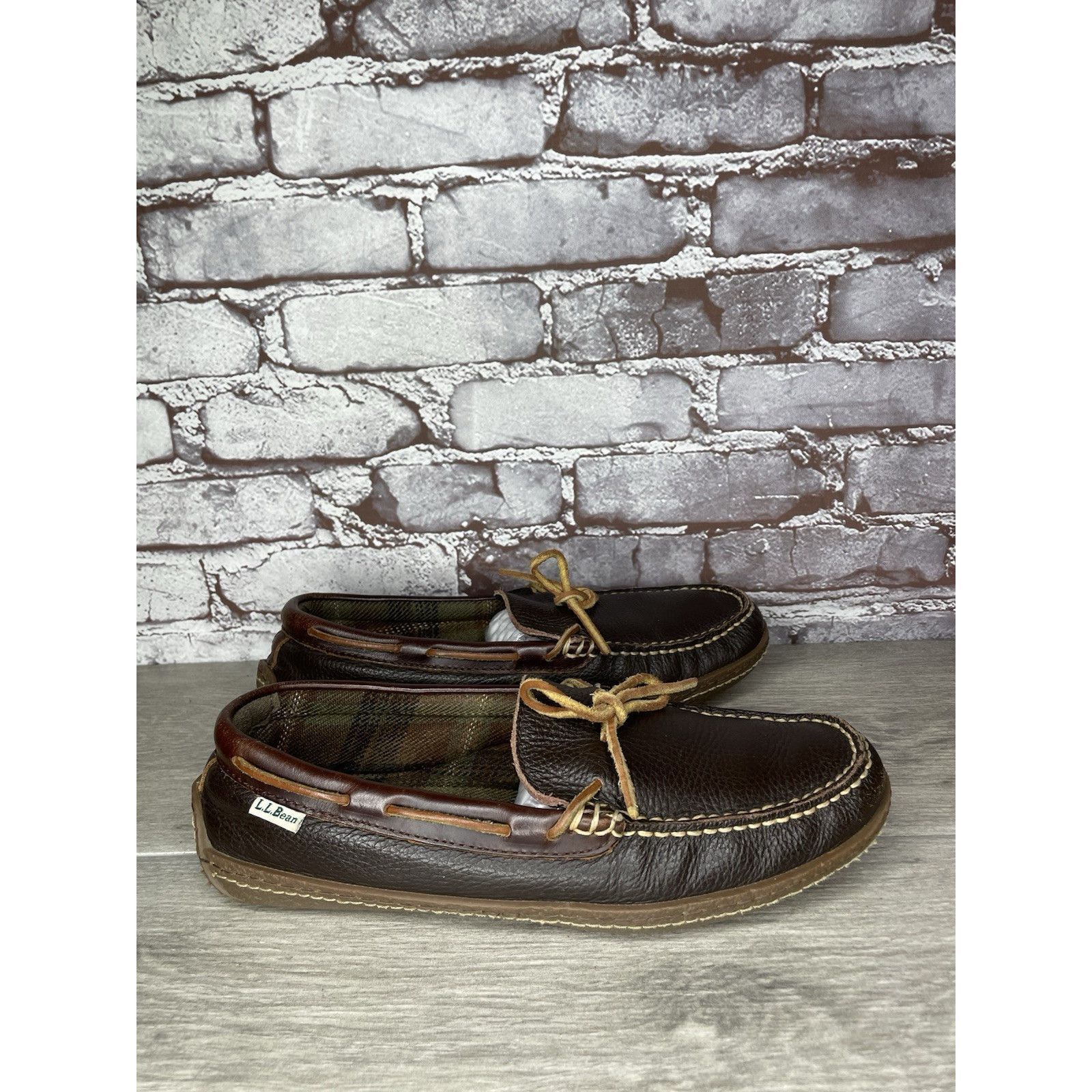 L.L. Bean L.L. Bean Pebble Brown Leather Moccasin Slip On Loafers Shoe Size US 10 / EU 43 - 12 Thumbnail