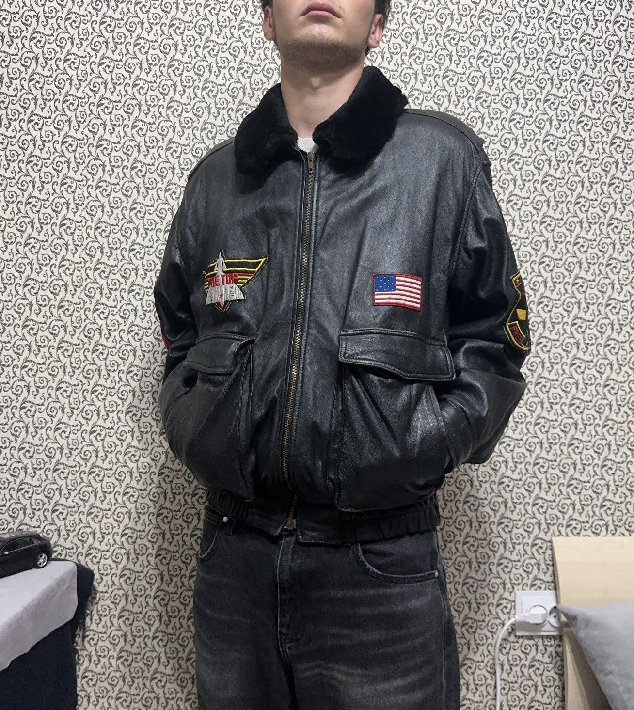 Schott Vintage Us Air Force A 2 Aviation Bomber Leather Jacket Grailed