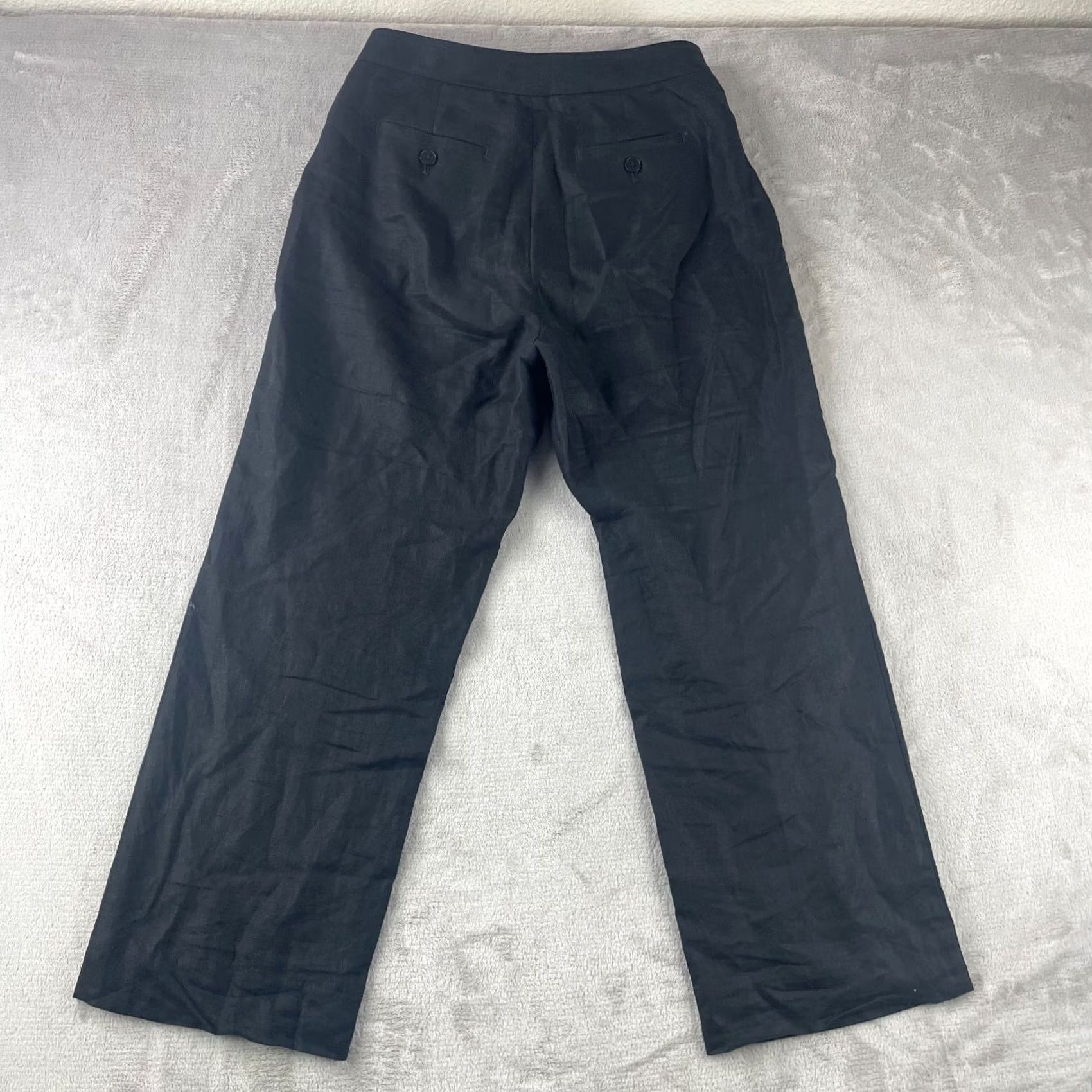 Banana Republic Banana Republic Wide Leg 100% Linen Pants Women Petite 6 Black Pleated Summer - Womens Pants, Banana Republic, Wide-Leg, Linen, 6P Size 28" / US 6 / IT 42 - 7 Thumbnail