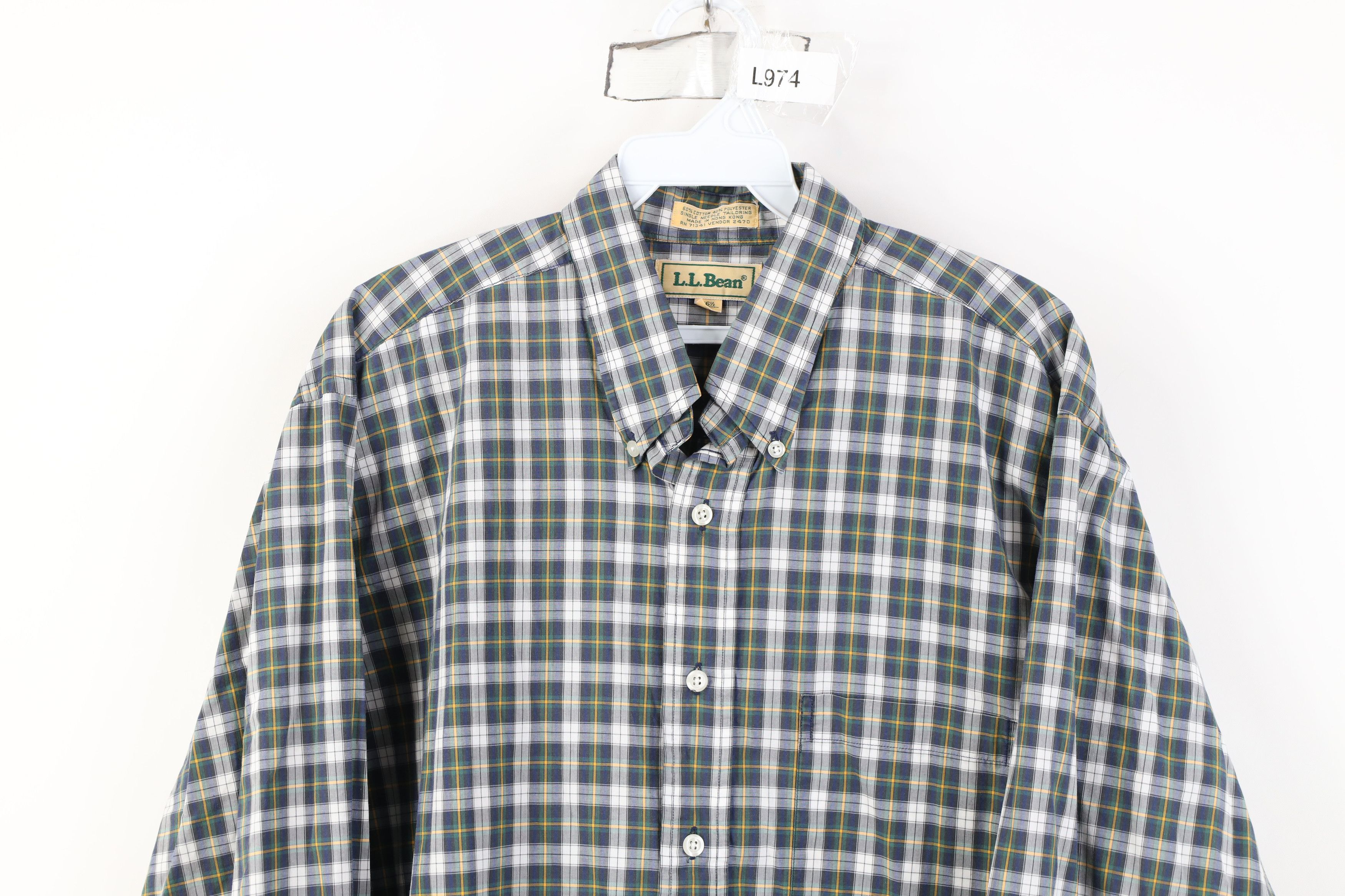 L.L. Bean Vintage 80s 90s LL Bean Needle Collared Button Down Shirt Size US M / EU 48-50 / 2 - 2 Thumbnail