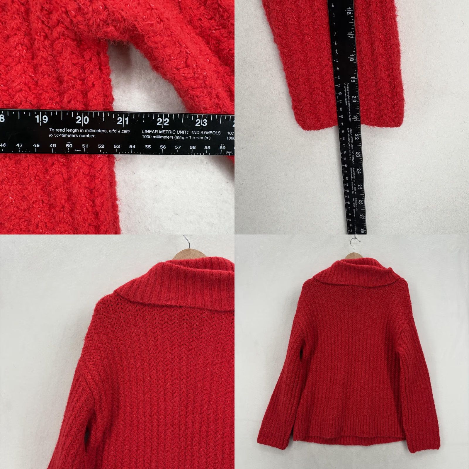 Vintage Maeve Red Cowl Neck Sweater Womens Medium Chunky Knit Pullover Knitwear Winter Casual Ladies, 90s (not applicable) Size M / US 6-8 / IT 42-44 - 8 Thumbnail