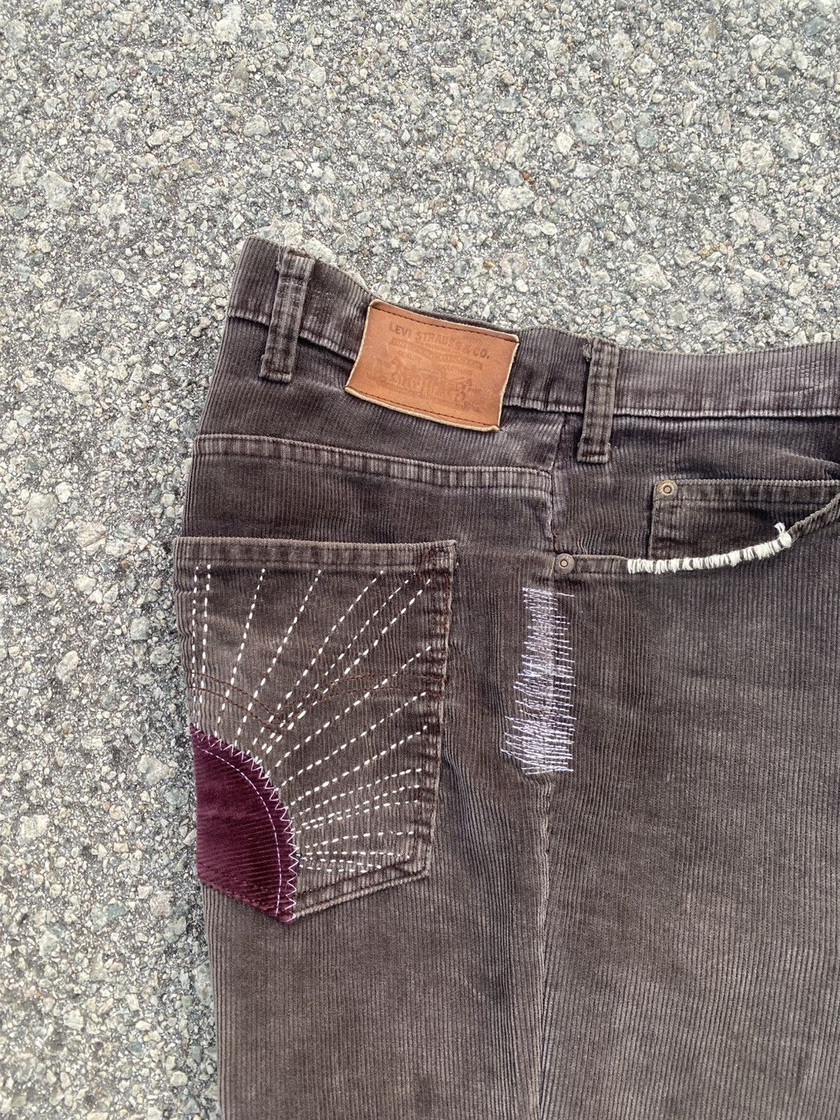 Levi's Vintage Clothing 1970s-80s Levis Corduroy Hippies Patchwork Flared Size US 34 / EU 50 - 24 Thumbnail