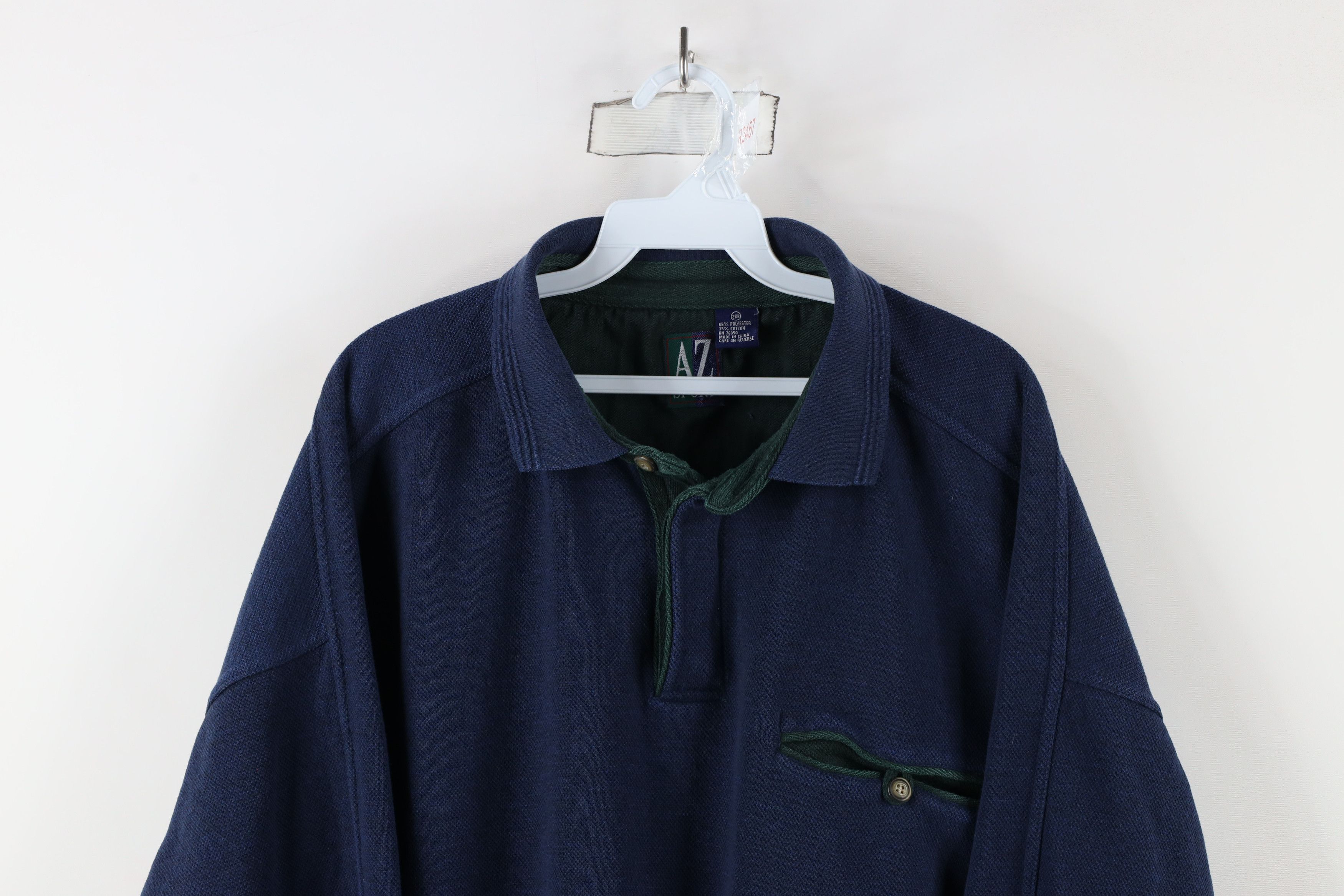 Vintage Vintage 90s Streetwear Faded Collared Pullover Sweatshirt Size US XXL / EU 58 / 5 - 2 Thumbnail