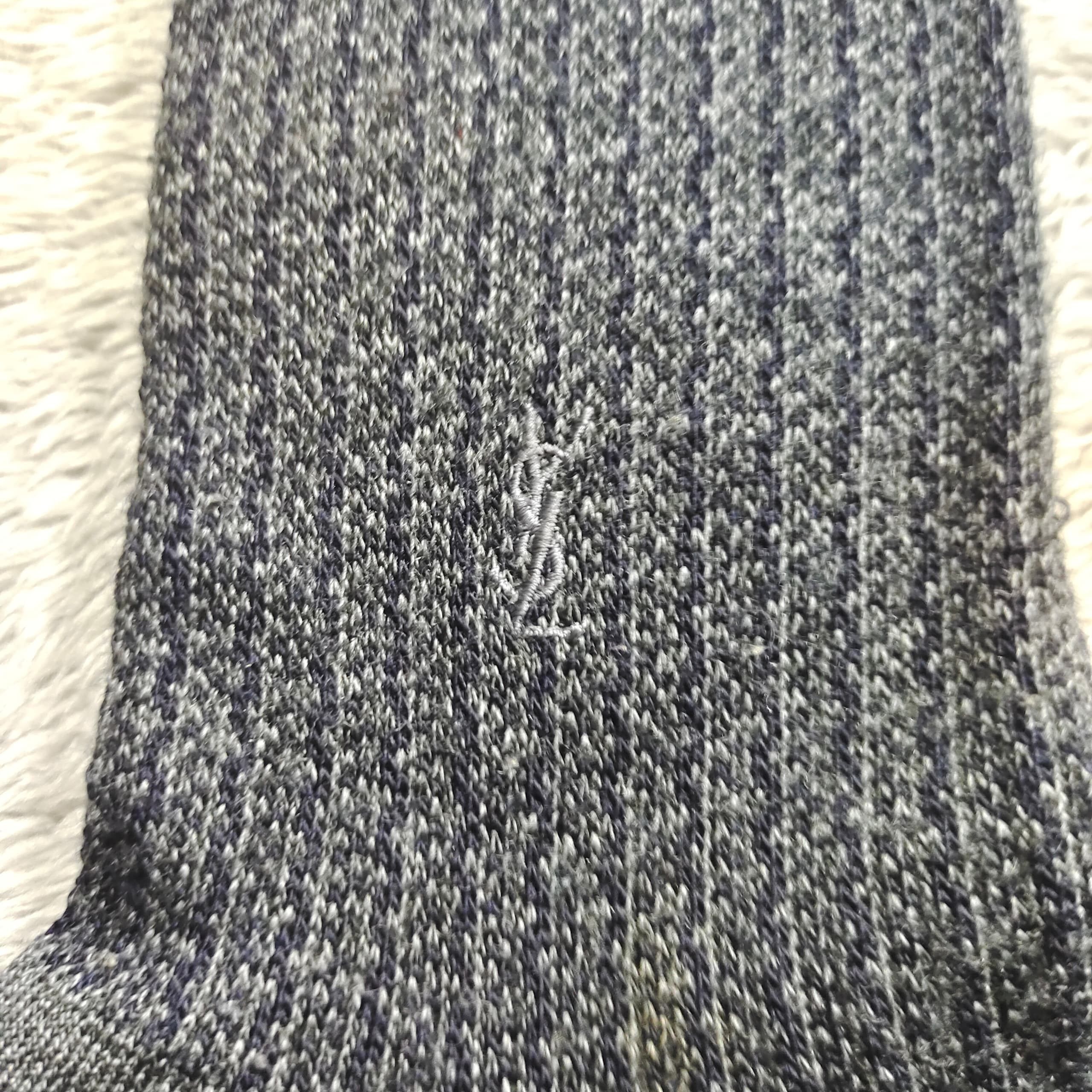 Yves Saint Laurent Vintage YSL Socks Pair Gray & Black + FREE Snoopy Sock Size ONE SIZE - 4 Thumbnail