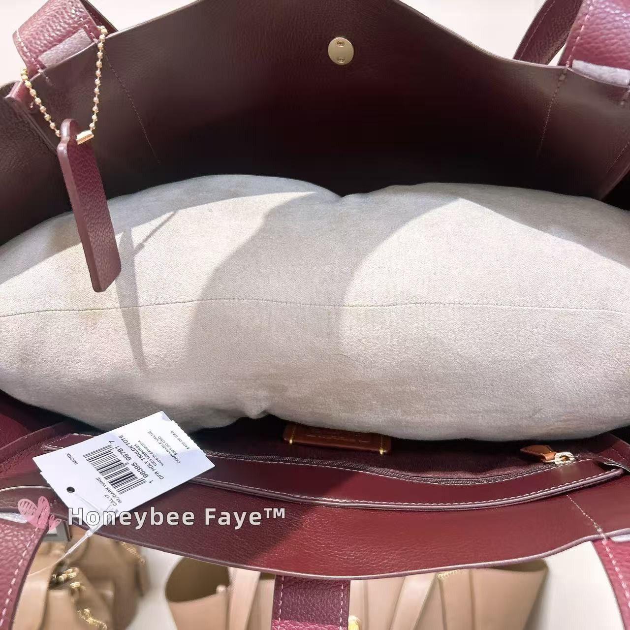 Coach Hadley Turnlock Tote Bag CAL17 Dark Wine Size ONE SIZE - 3 Thumbnail