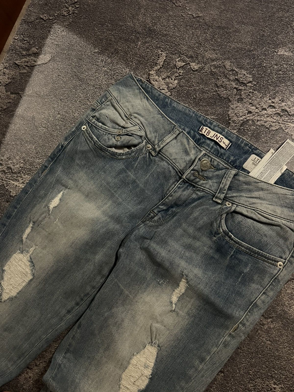 Japanese Brand Distressed Japan Slim Y2K Fit / Avan Number Nine Style / 90 Size US 32 / EU 48 - 4 Thumbnail