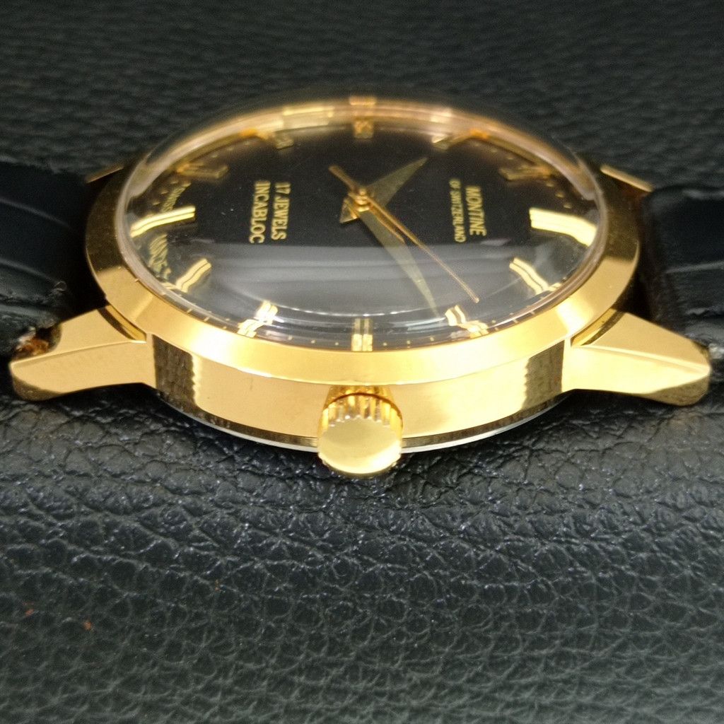 Other VINTAGE MONTINE HAND-WINDING SWISS MENS WATCH a444151 Size 38 - 5 Thumbnail