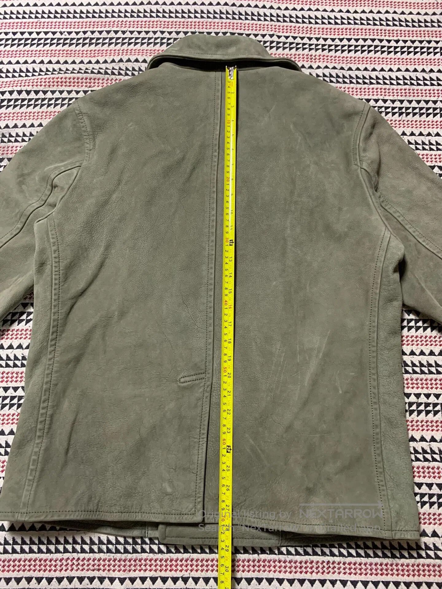 Vintage green peacoat jacket with wool lining. Size US XL / EU 56 / 4 - 9 Thumbnail
