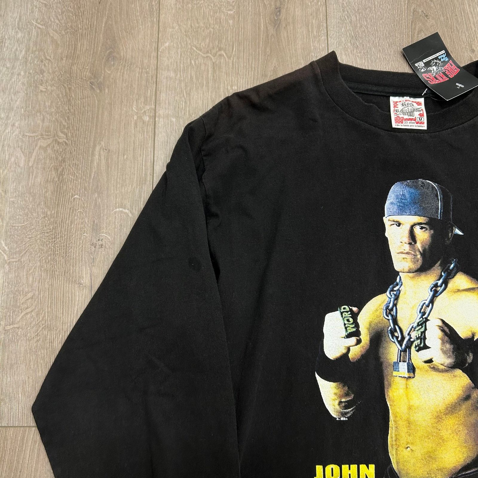 WWE ROCK REVOLUCION John Cena Longt Sleeve Black Tee Shirt Small Size US S / EU 44-46 / 1 - 2 Thumbnail