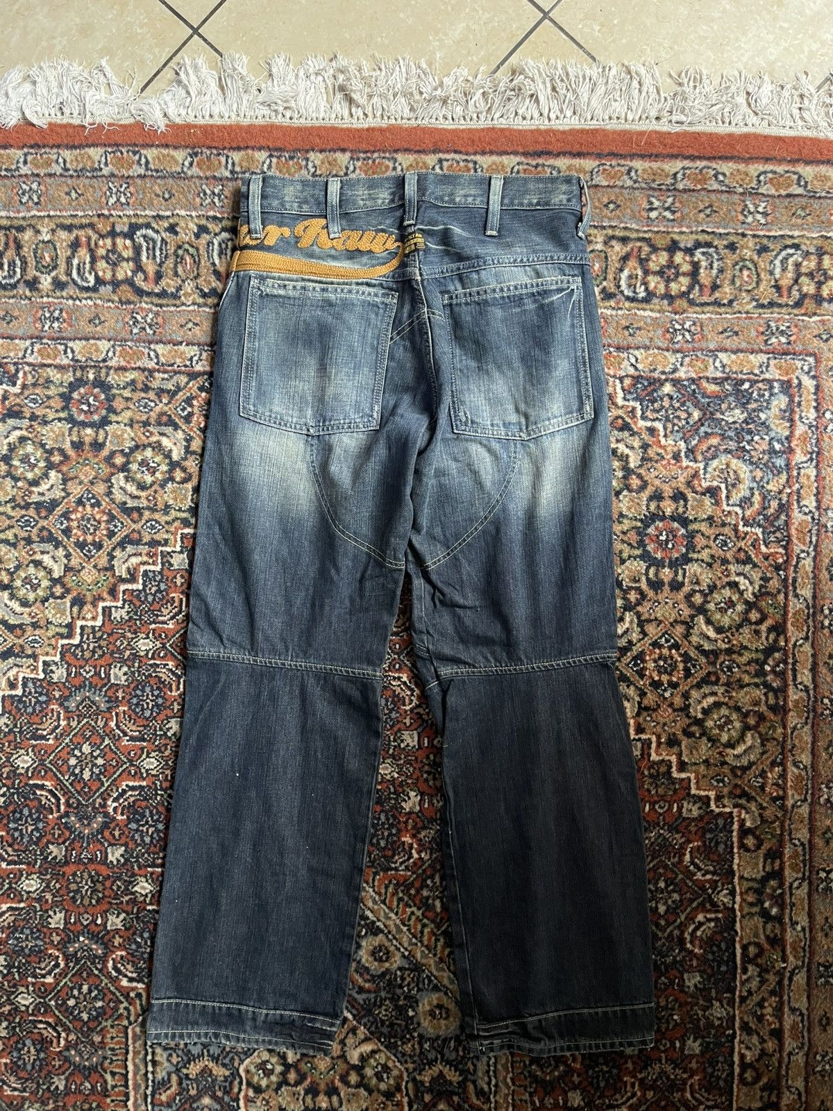 G-Star G Star Raw Baggy Biker Jeans Embroidered Size US 31 - 3 Thumbnail