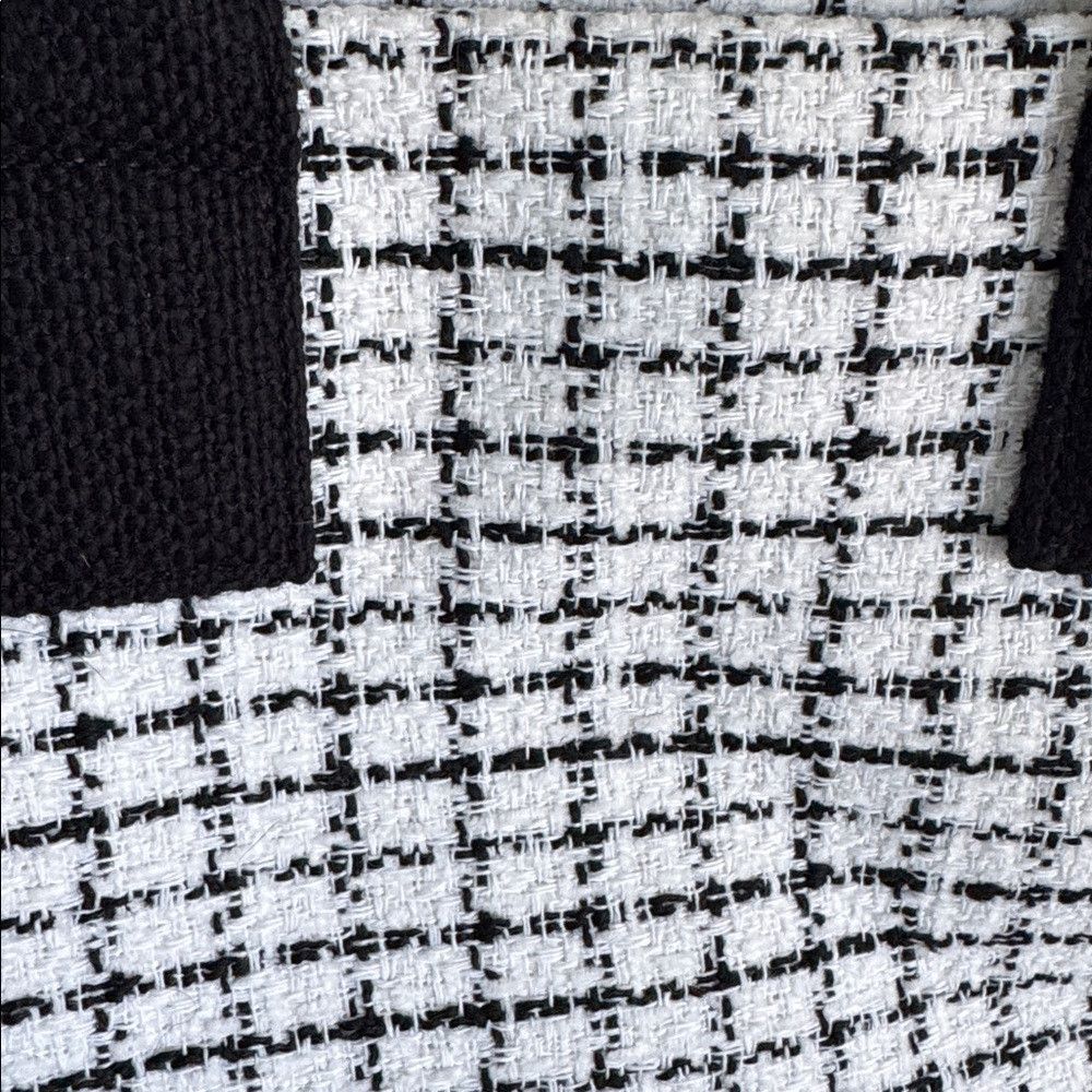 J.Crew J. Crew black & white check tweed mini tote handbag. NWT. Size ONE SIZE - 4 Thumbnail