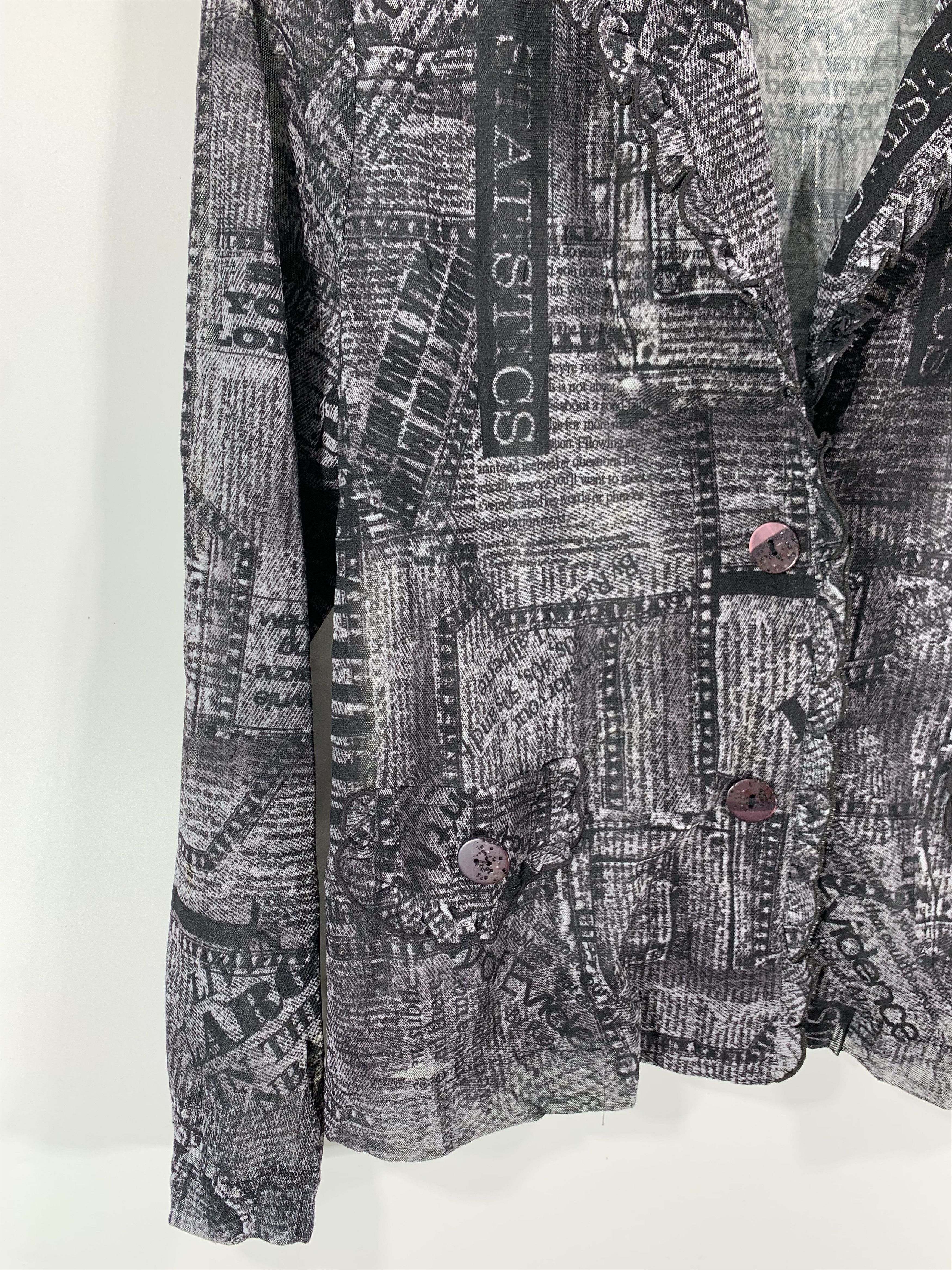 Japanese Brand × Vintage ⚡️Vintage Mesh Printed All Jacket Size L / US 10 / IT 46 - 2 Thumbnail