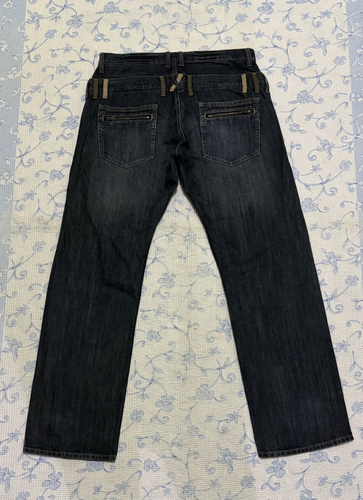 Japanese Brand Japanese High Quality Double Waist Jeans Distressed Denim Size US 34 / EU 50 - 11 Thumbnail