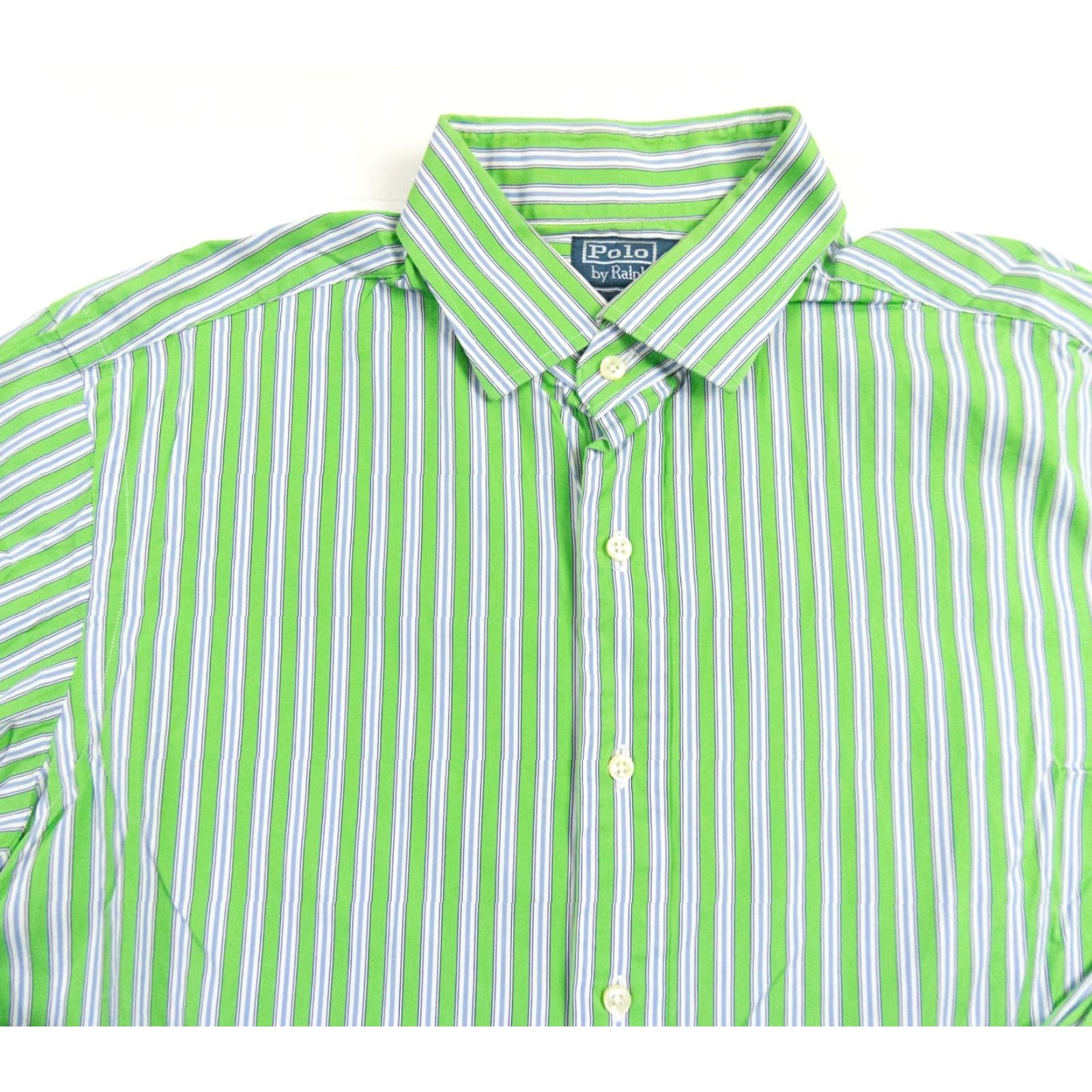 Polo Ralph Lauren VINTAGE Polo Ralph Lauren Button-Up Shirt Mens 16.5 32/33 Green Striped Regent Classic Preppy Size US L / EU 52-54 / 3 - 2 Thumbnail