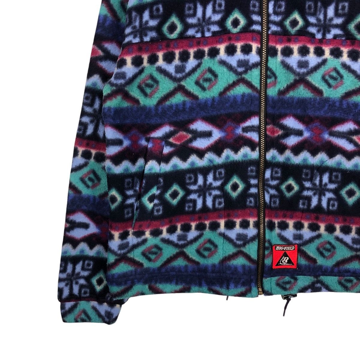 Japanese Brand 📌Vintage Navajo Fleece Half Zipper Jacket Big Field Size US L / EU 52-54 / 3 - 5 Thumbnail