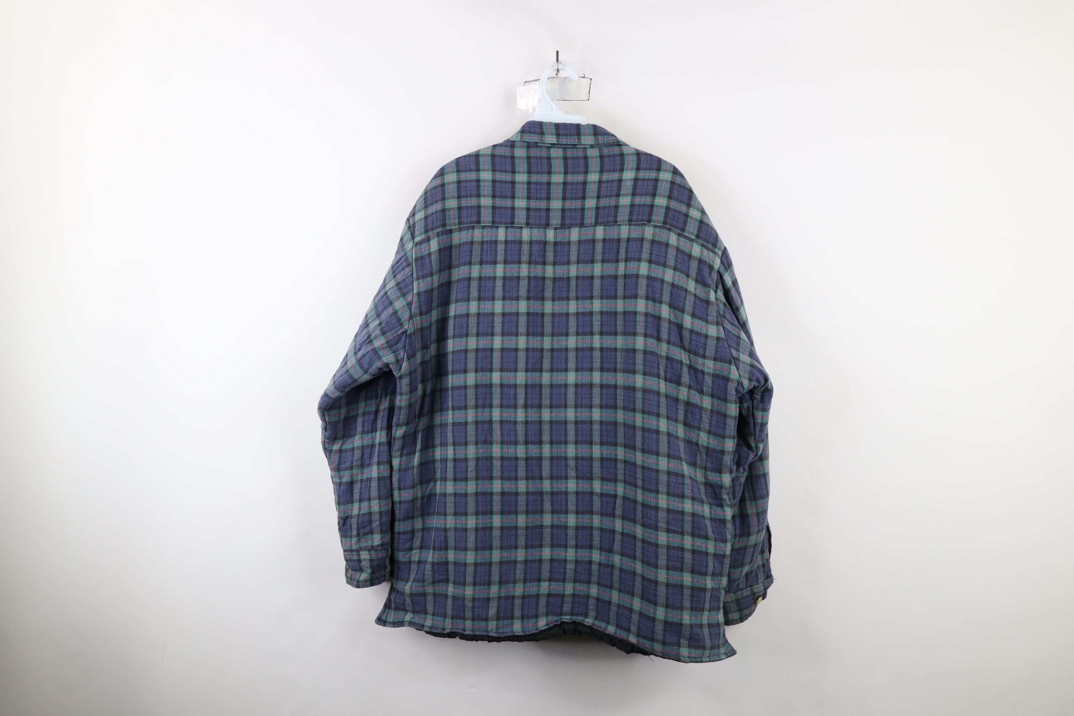 Vintage Vintage 90s Streetwear Quilted Flannel Button Shirt Jacket Size US XL / EU 56 / 4 - 12 Thumbnail
