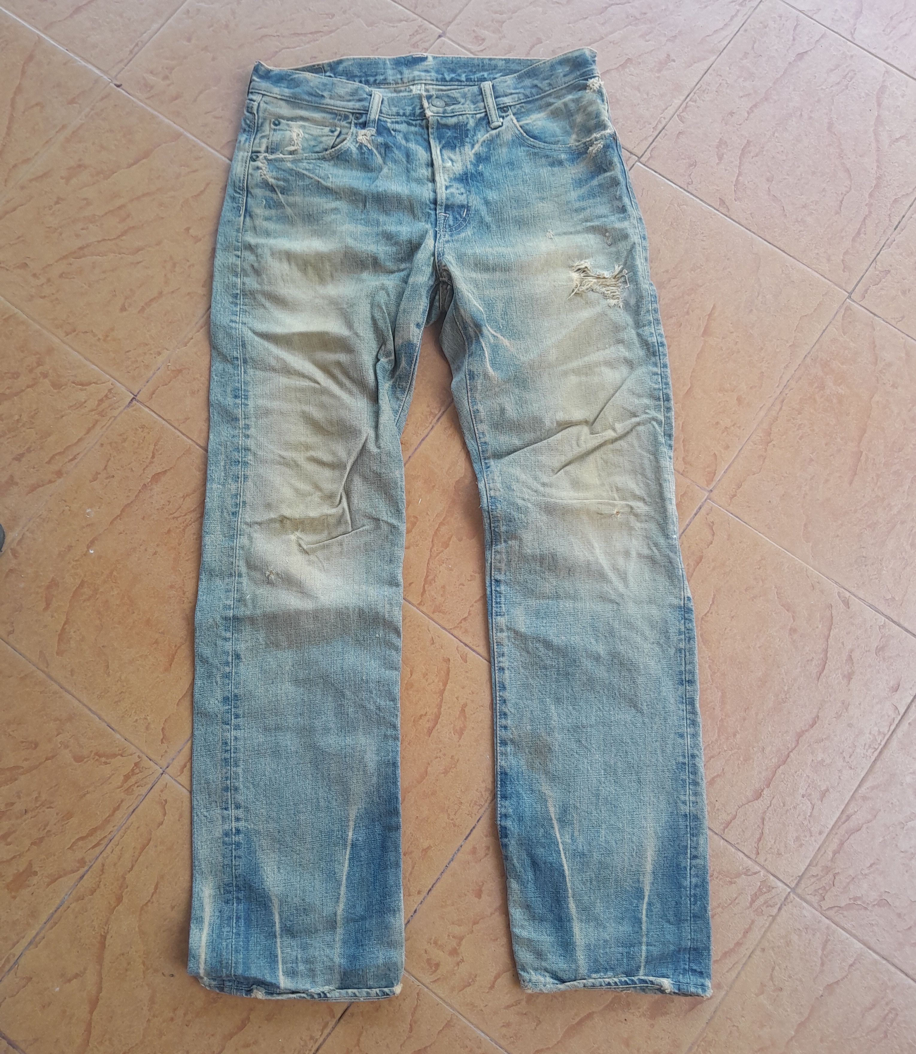 Japanese Brand ❗FINAL DROP❗SPELLBOUND DISTRESSED DIRTY DENIM Size US 32 / EU 48 - 1 Thumbnail