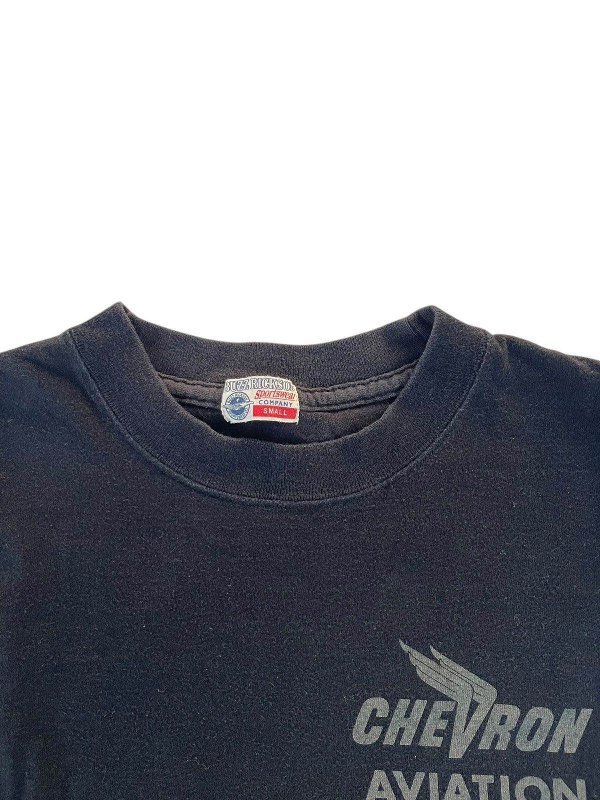 Buzz Rickson's Vintage 90's Buzz Rickson Chevron Aviation Gasoline Shirt T Size US S / EU 44-46 / 1 - 6 Thumbnail