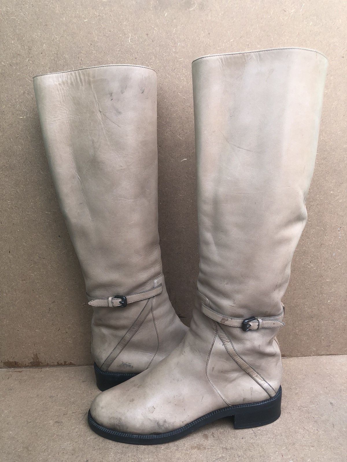 Bottega Veneta Bottega Veneta Ivory Women’s High Boots Size37.5 Size US 7.5 / IT 37.5 - 7 Thumbnail