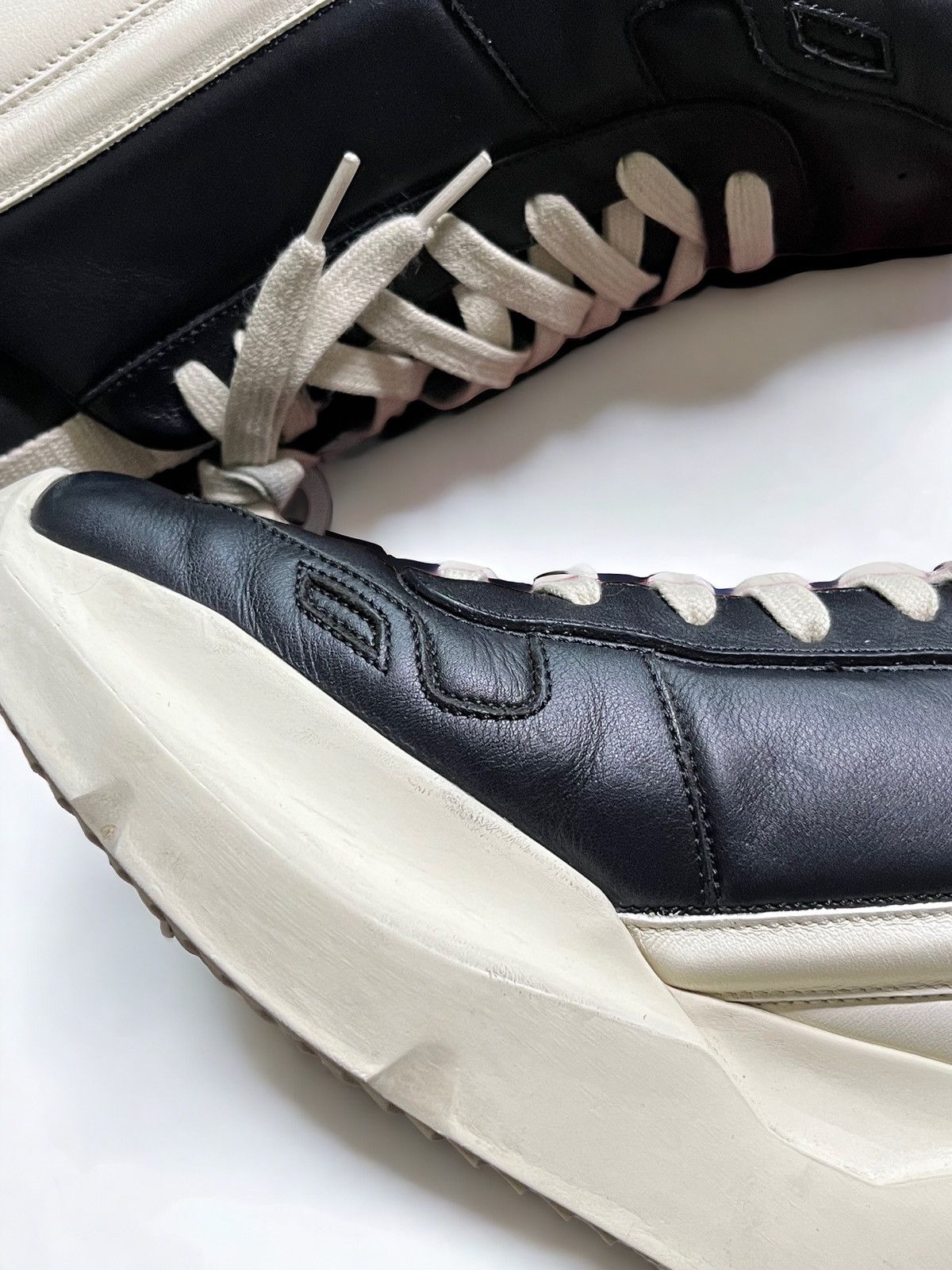 Rick Owens Rick Owens Leather Geth Runners Black/White EU 41 | Grailed