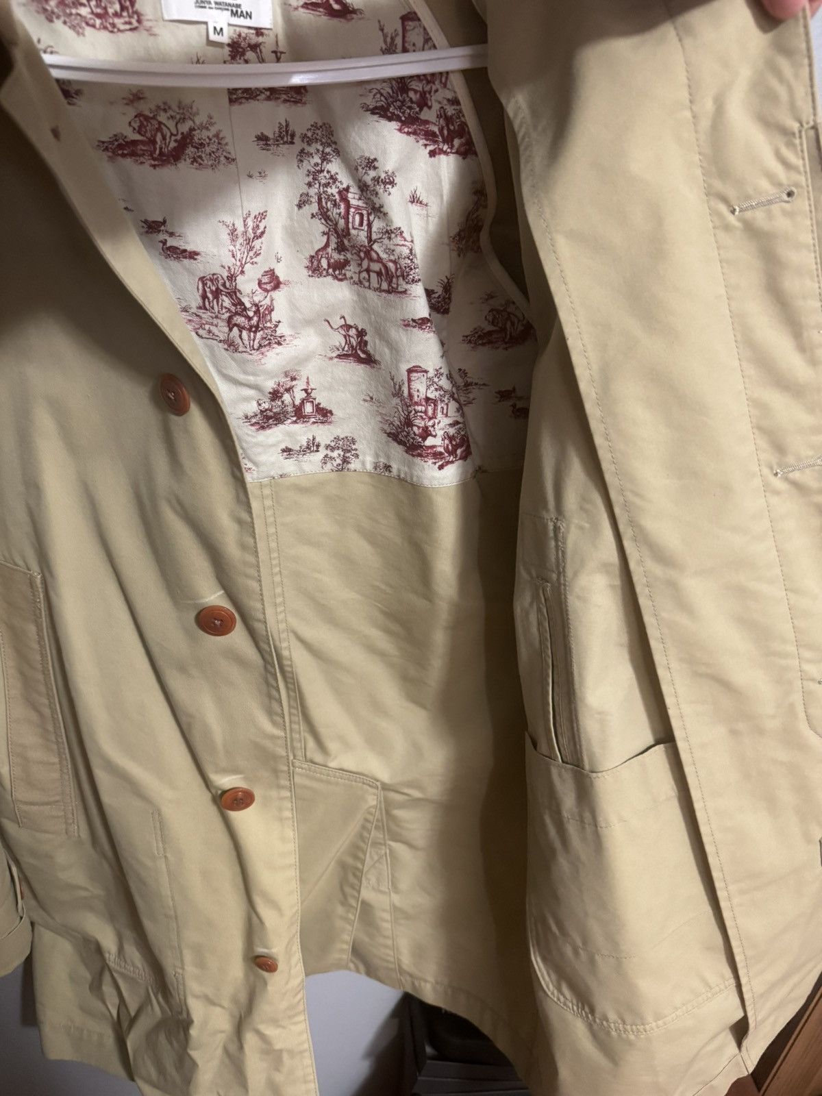 Comme des Garcons eYe Junya Watanabe Comme Des Garcons Twill Beige Rain Jacket Size US M / EU 48-50 / 2 - 4 Thumbnail