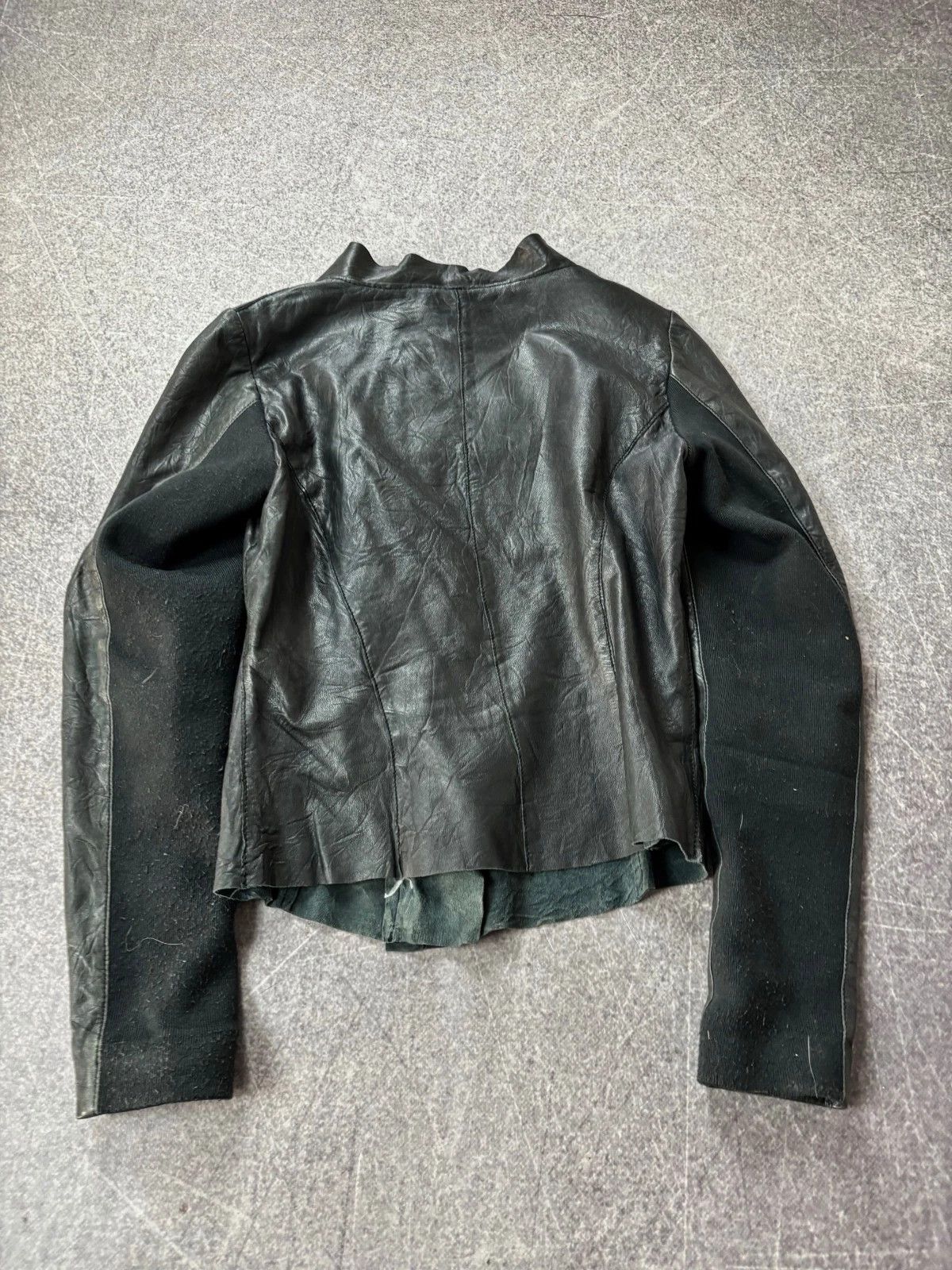 Yohji Yamamoto RICK OWENS TYPE ASSYMETRICAL ZIP GRUNGE LEATHER JACKET HOOD Size US S / EU 44-46 / 1 - 6 Thumbnail