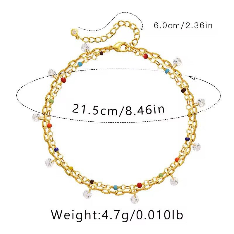 Jewelry × Vintage Rice Beads Multi Layer Chain Anklet Size ONE SIZE - 3 Thumbnail