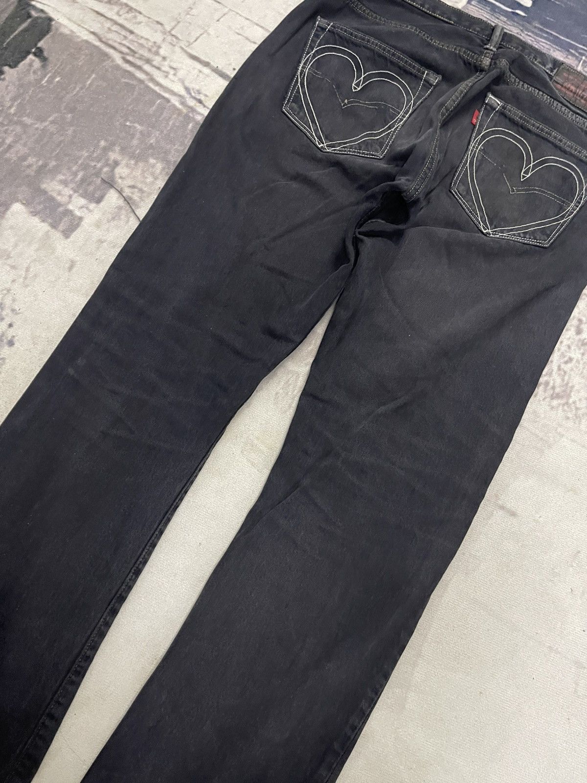 Levi's 2000s LEVIS X BASICKS DENIM BLACK JEANS DISTRESSED Size US 32 / EU 48 - 20 Thumbnail