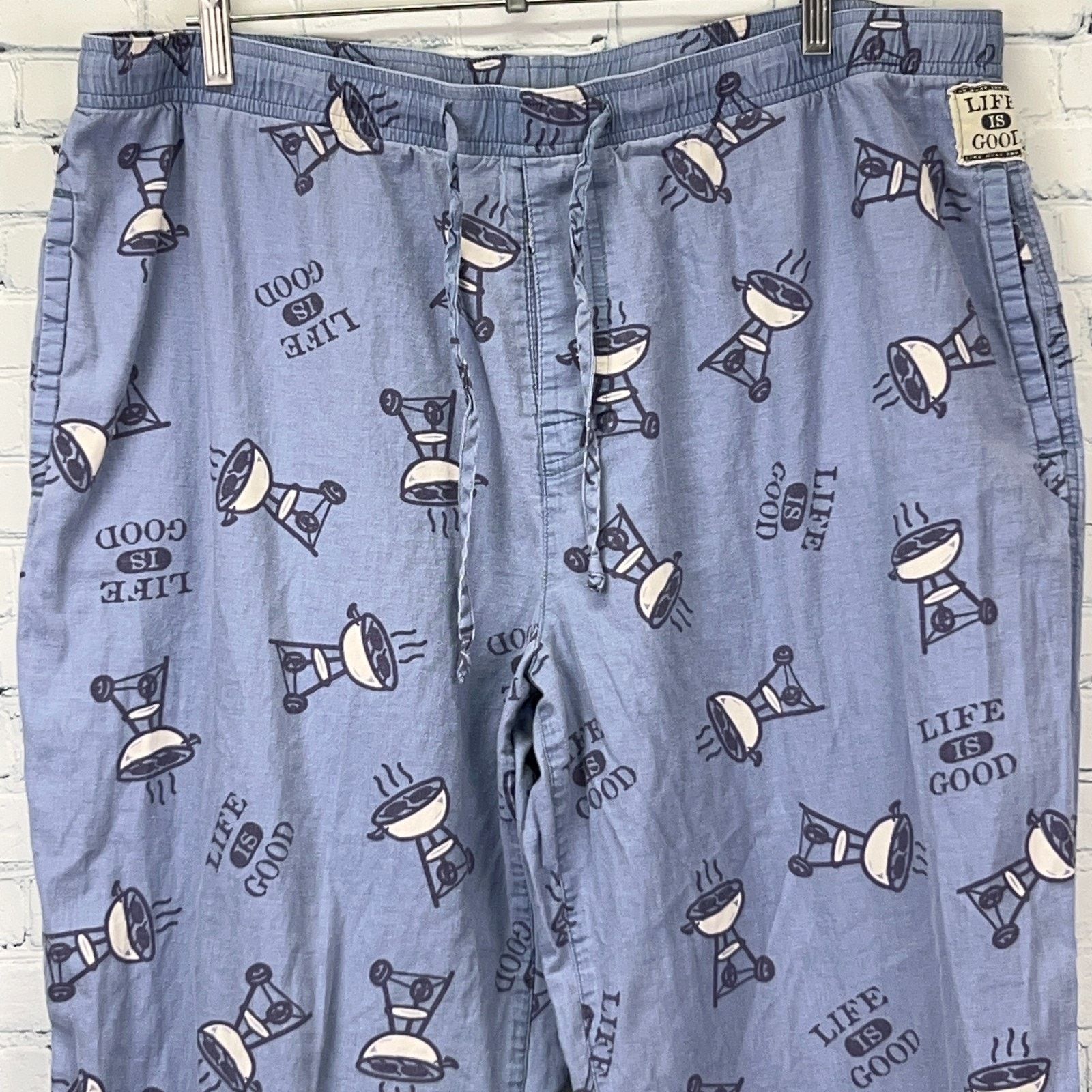 Life is Good Life is Good Sleep Lounge Pants Charcoal BBQ Grill Blue L Size US 42 / EU 58 - 6 Thumbnail