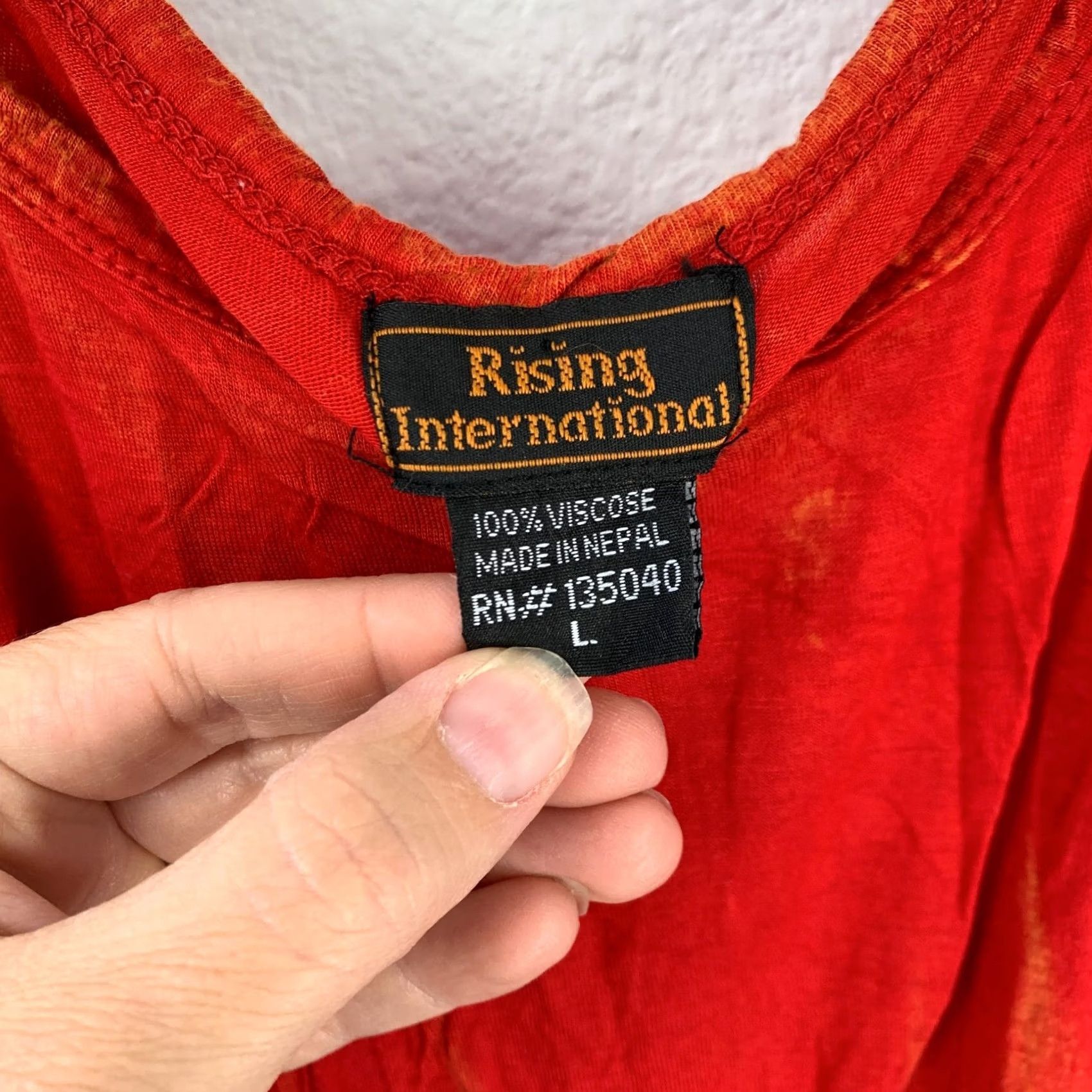 Vintage Rising International Embroidered Hippy Artsy Boho Dress Tunic Large Sleeveless Red Viscose Tank Dress Bohemian Womens Casual Party/Cocktail Size L / US 10 / IT 46 - 6 Thumbnail