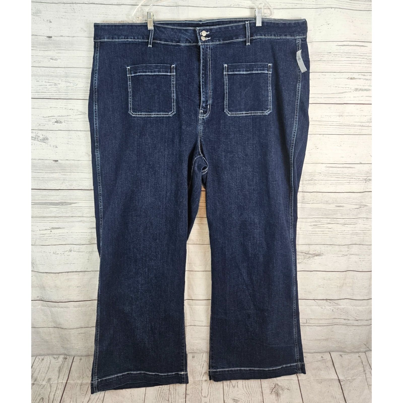 Old Navy Old Navy Womens Sky Hi Wide Leg Jeans Sz 26 Blue Dark Wash Size 26" / US 2 / IT 38 - 2 Thumbnail