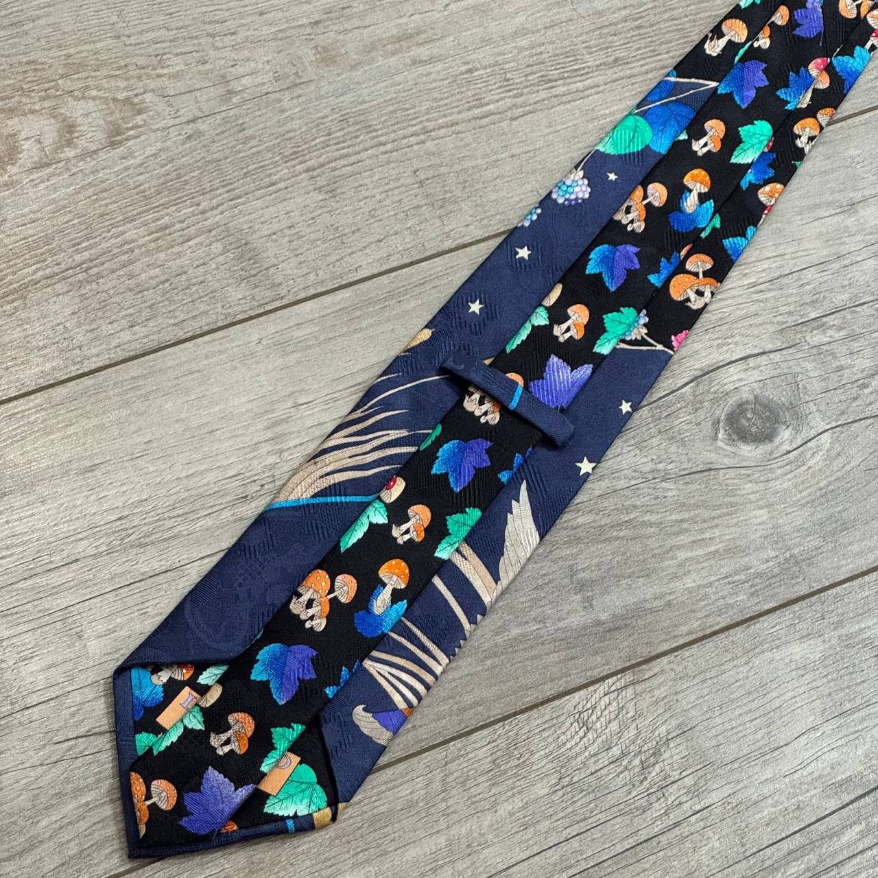 Leonard Paris Leonard Paris Goose and Mushrooms Pattern Silk Tie Size ONE SIZE - 5 Thumbnail