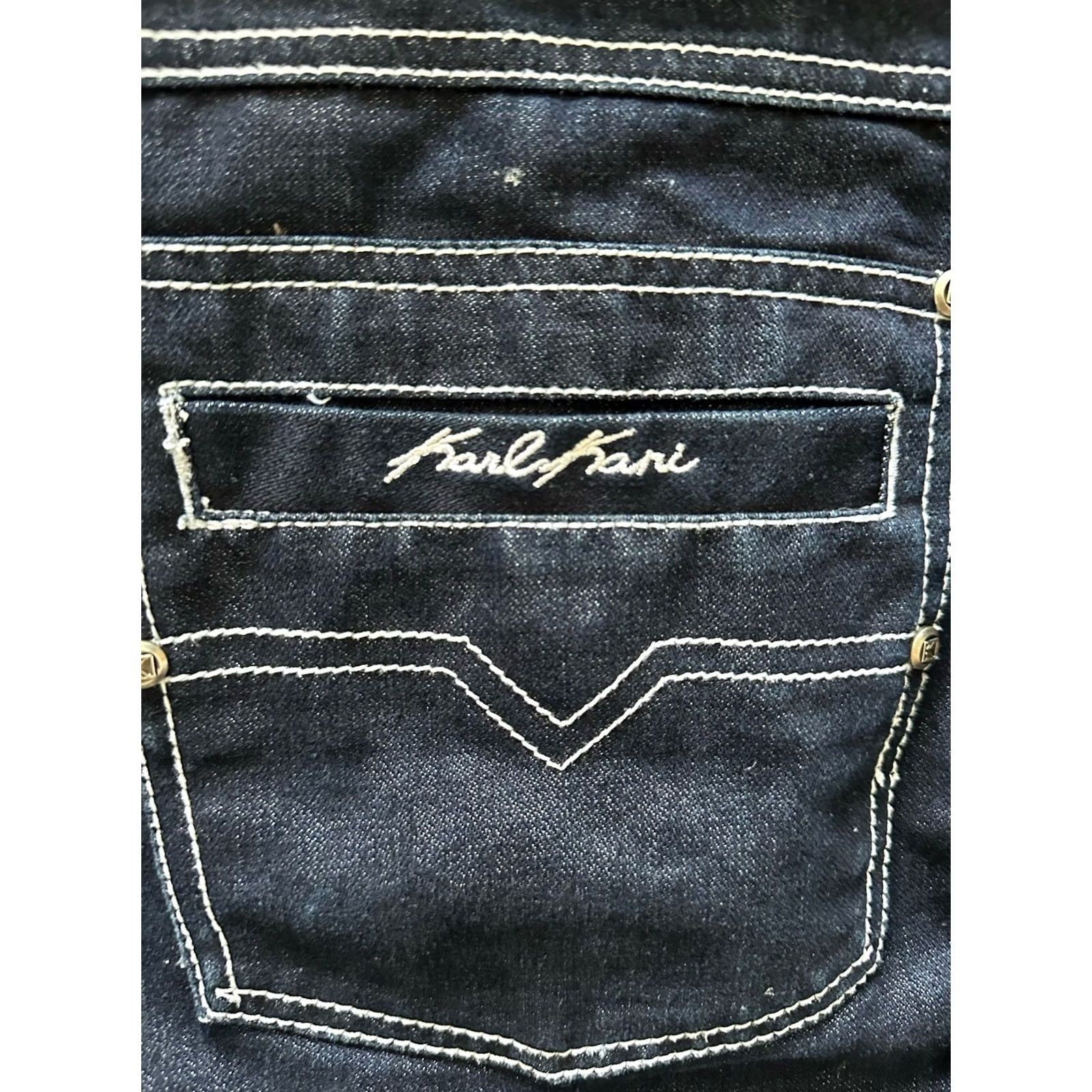 Karl Kani VINTAGE 90s Karl Kani Denim Jacket Shirt XL Jeans Button-up Long Sleeve Blue Tupac Unisex Adults Mens Womens Size US XL / EU 56 / 4 - 2 Thumbnail