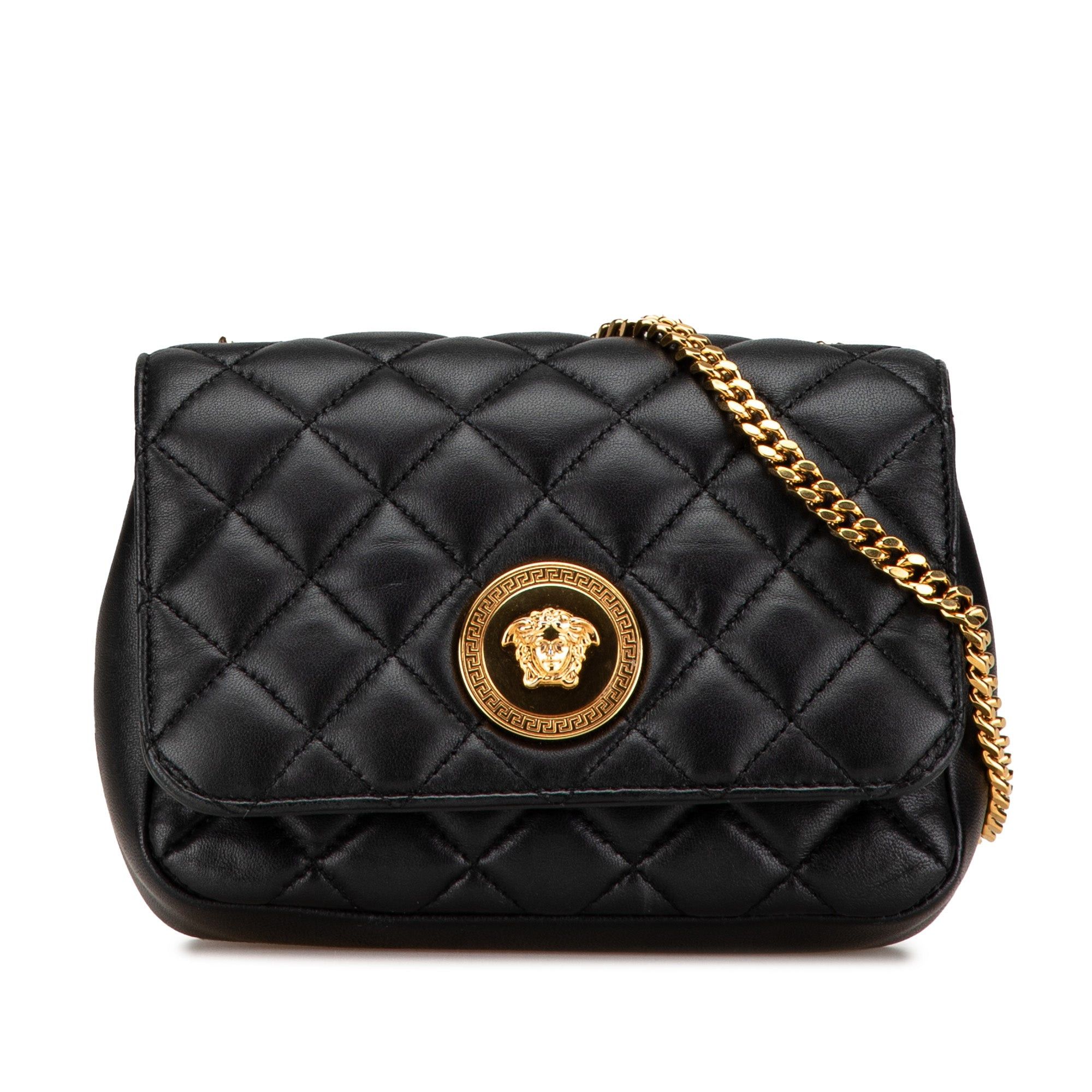 Versace Versace Small Quilted Nappa Medusa Chain Crossbody Black Size ONE SIZE - 1 Thumbnail