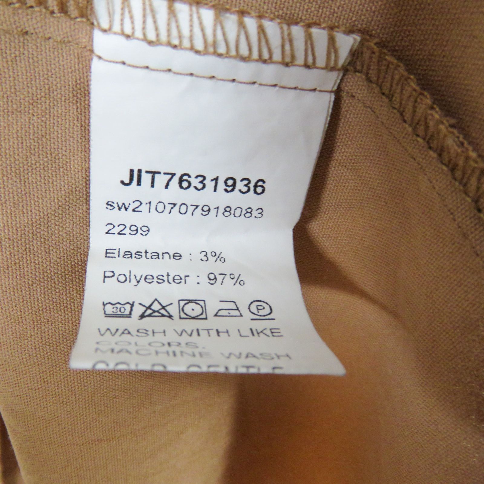 Shein Shein Tan Mock Neck Frill Trim Peplum Blouse Medium Size M / US 6-8 / IT 42-44 - 4 Thumbnail