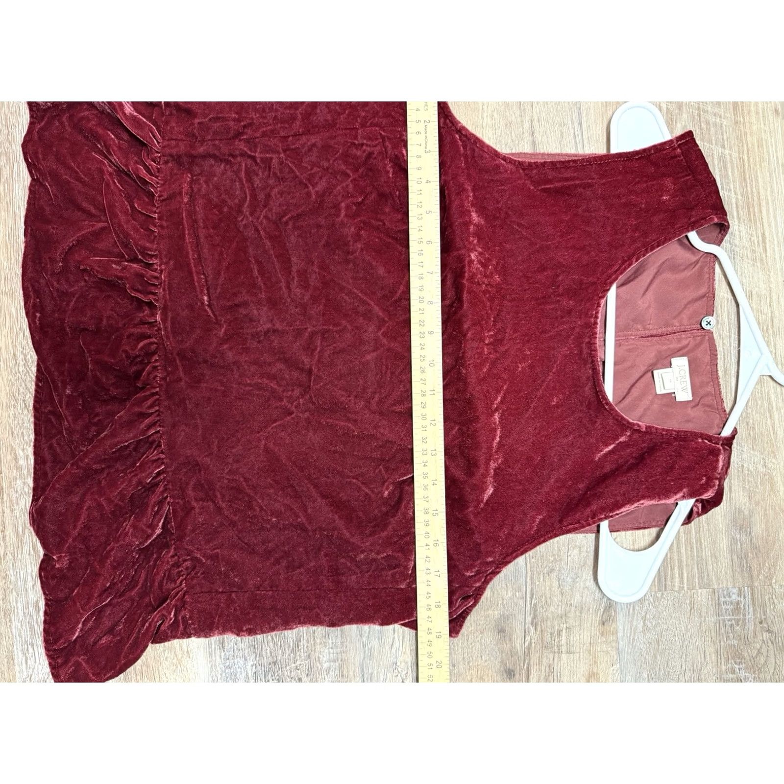 J.Crew J. Crew Velvet Sleeveless Top Burgundy Women's Size 10 Tank Round Neck Pullover Casual Party/Cocktail Size L / US 10 / IT 46 - 6 Thumbnail
