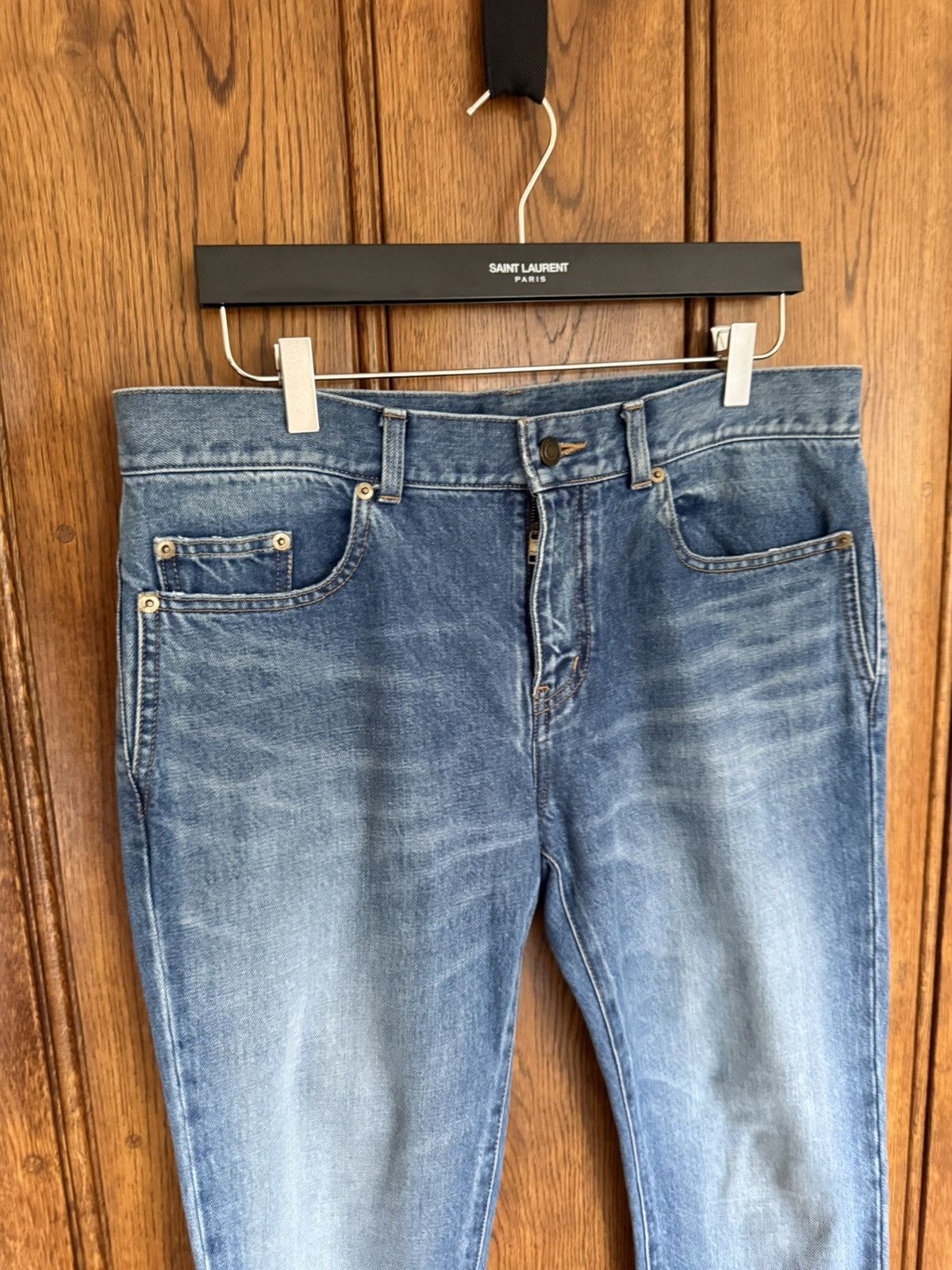 Saint Laurent Paris SS18 Saint Laurent logo script denim jeans 31 grail D02 Size US 31 - 15 Thumbnail