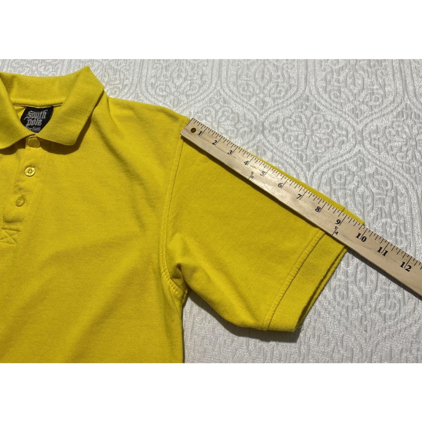 Southpole South Pole Polo Shirt Mens M Yellow Short Sleeve Cotton Solid Size US M / EU 48-50 / 2 - 8 Thumbnail