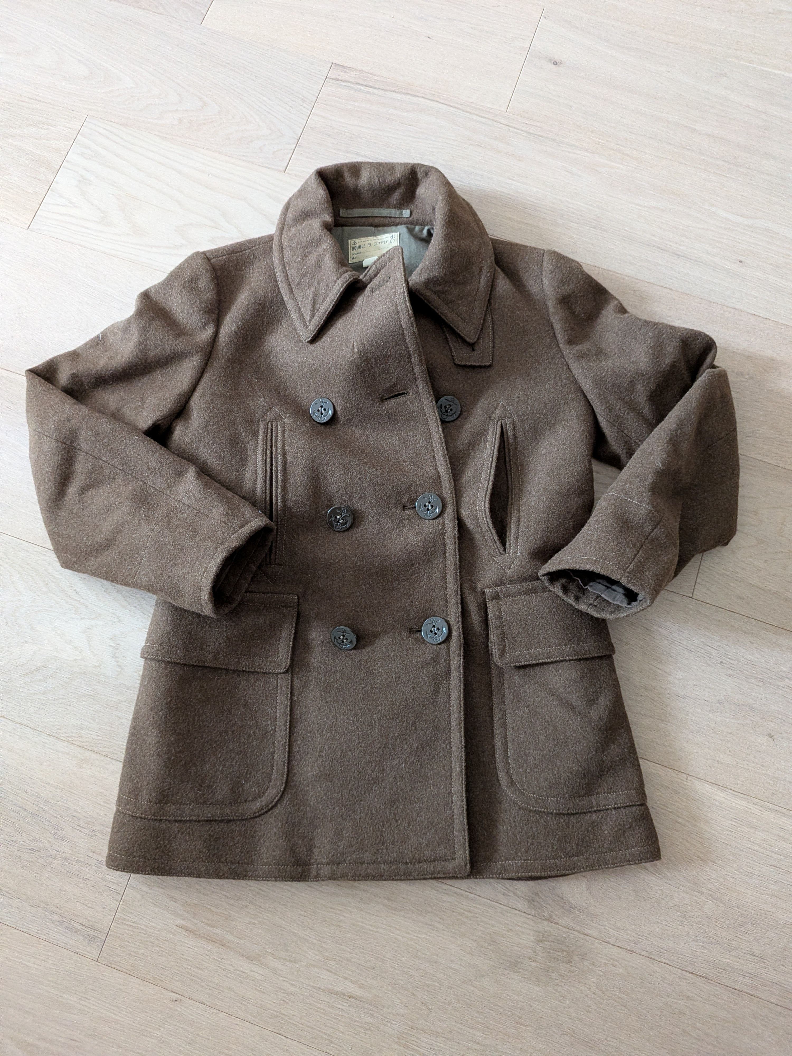 RRL Wool Twill Peacoat - L