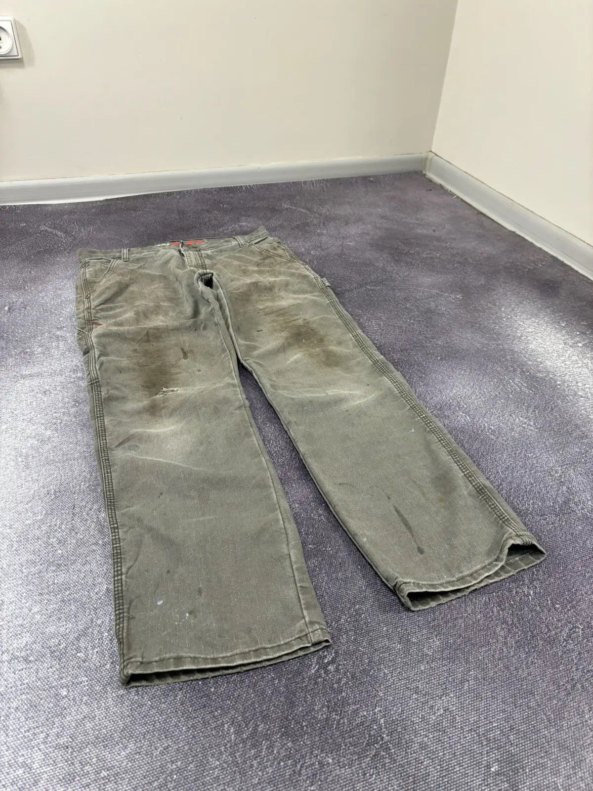 Dickies × Vintage Vintage Dickies Olive Distressed Hype Work Pants Size US 32 / EU 48 - 6 Thumbnail