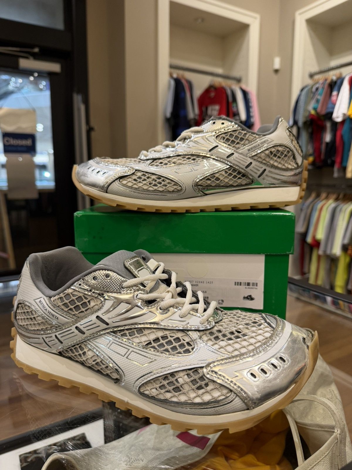 Bottega Veneta Bottega Veneta Orbit Sneakers - White Silver Size US 10 / EU 43 - 1 Thumbnail