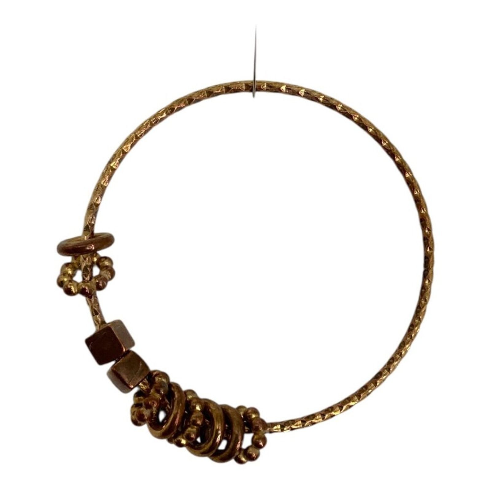Other Bronze Tone Beaded Bangle Bracelet Size ONE SIZE - 2 Thumbnail