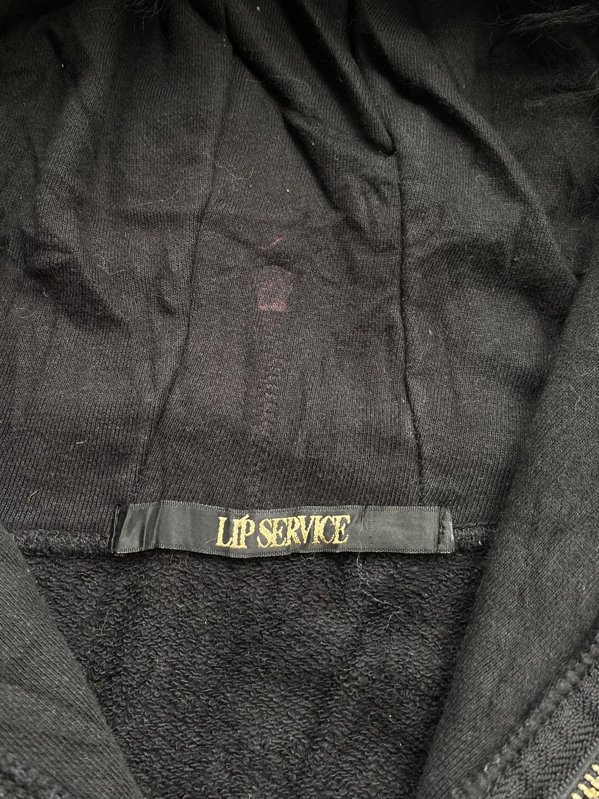 KMRii JAPANESE BRAND LIP SERVICE FUR BLACK HOODIES Size ONE SIZE - 7 Thumbnail